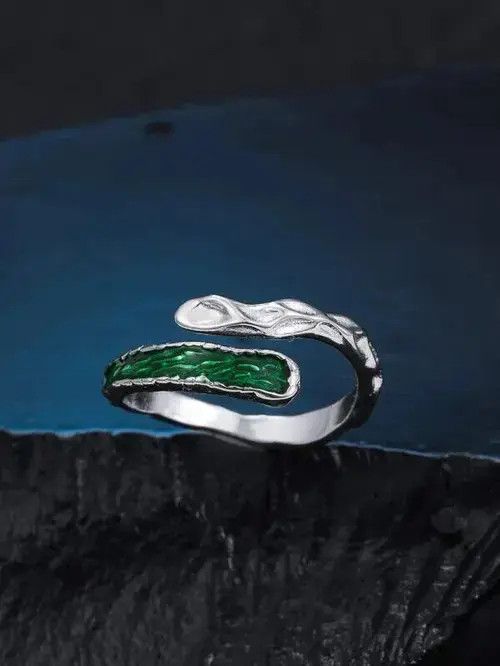 Japanese Brand Two Tone Vintage Green Ring Size ONE SIZE - 3 Thumbnail