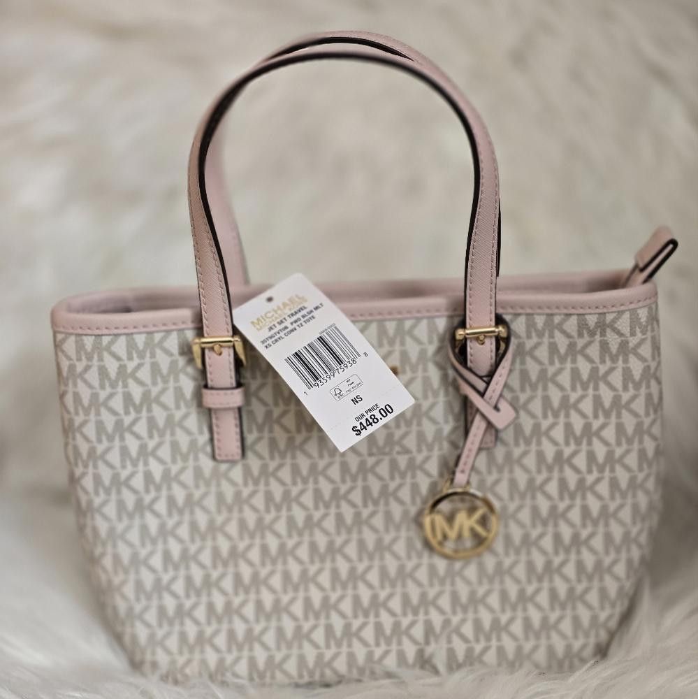 Michael Kors Michael Kors Pink and Cream Tote Bag Size ONE SIZE - 1 Thumbnail