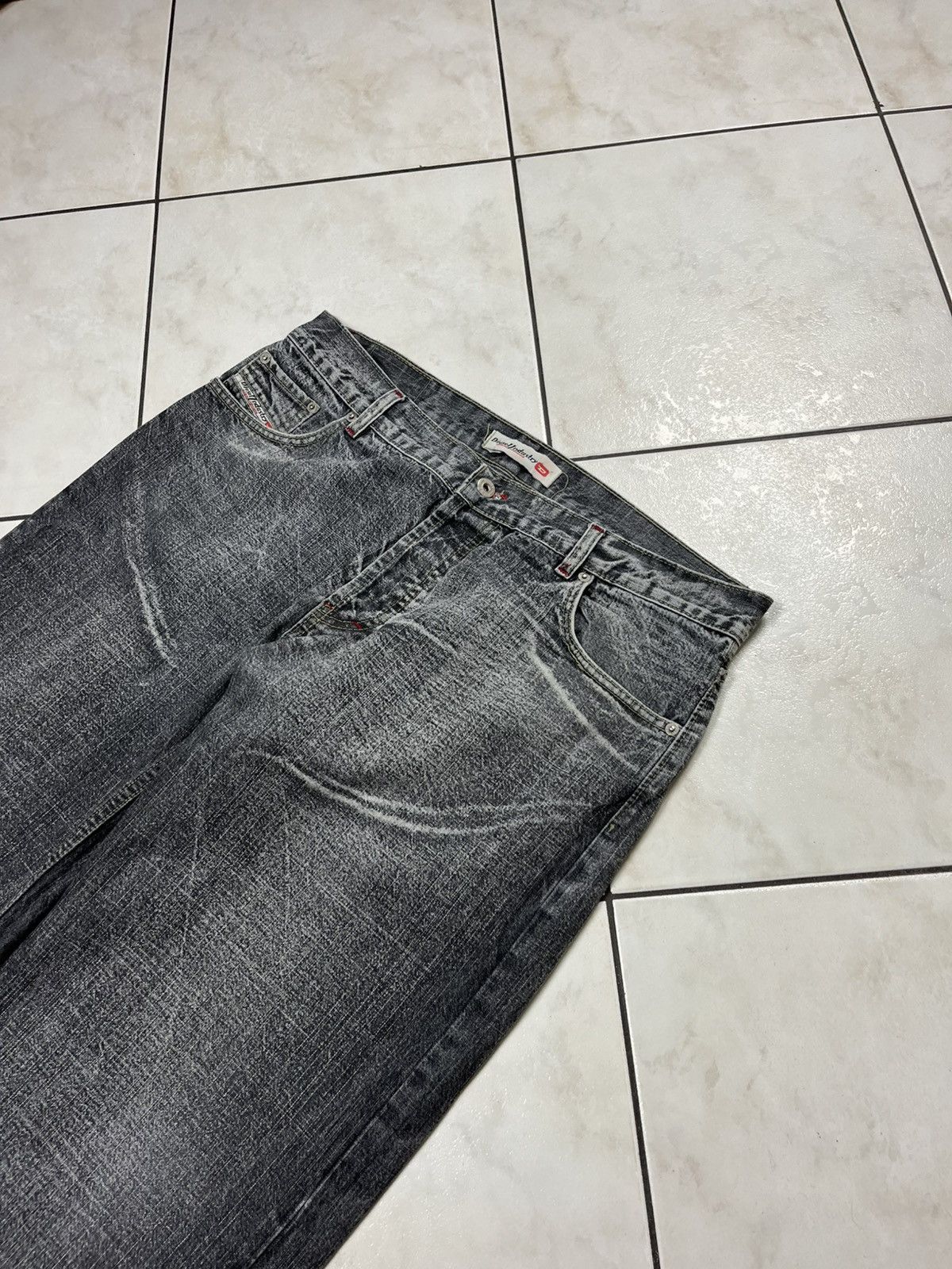 Diesel × Vintage Vintage Diesel baggy distressed denim y2k wide pants washed Size US 36 / EU 52 - 6 Thumbnail