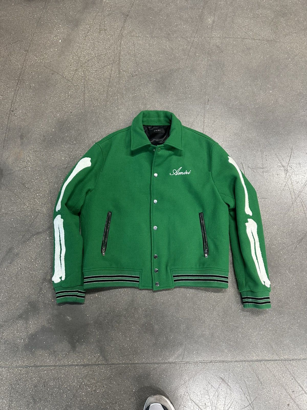 Amiri Amiri bones varsity jacket green Size US M / EU 48-50 / 2 - 1 Thumbnail