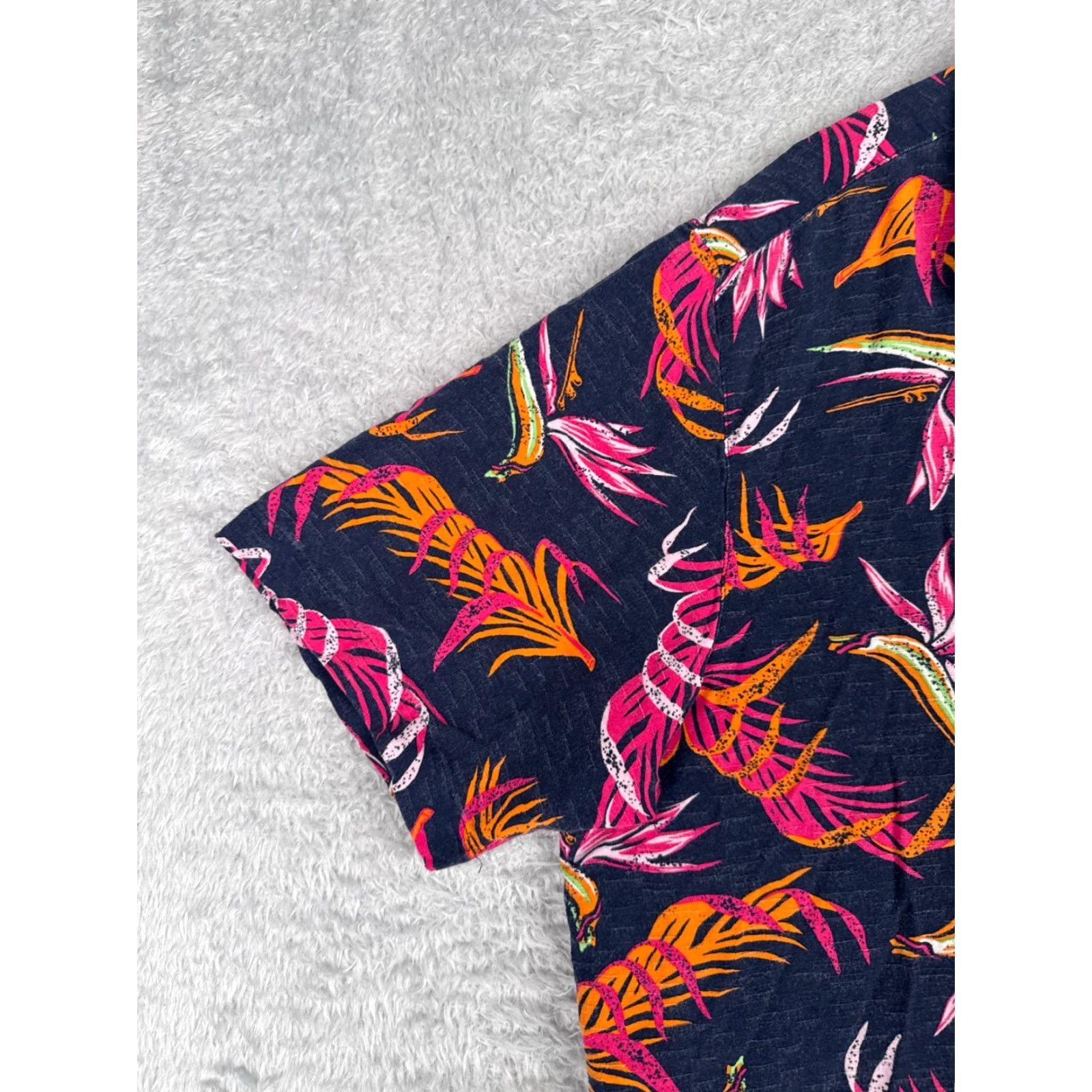 George George Hawaiian Shirt Mens XL Blue Floral Bird of Paradise Button-Up Rayon Size US XL / EU 56 / 4 - 3 Thumbnail