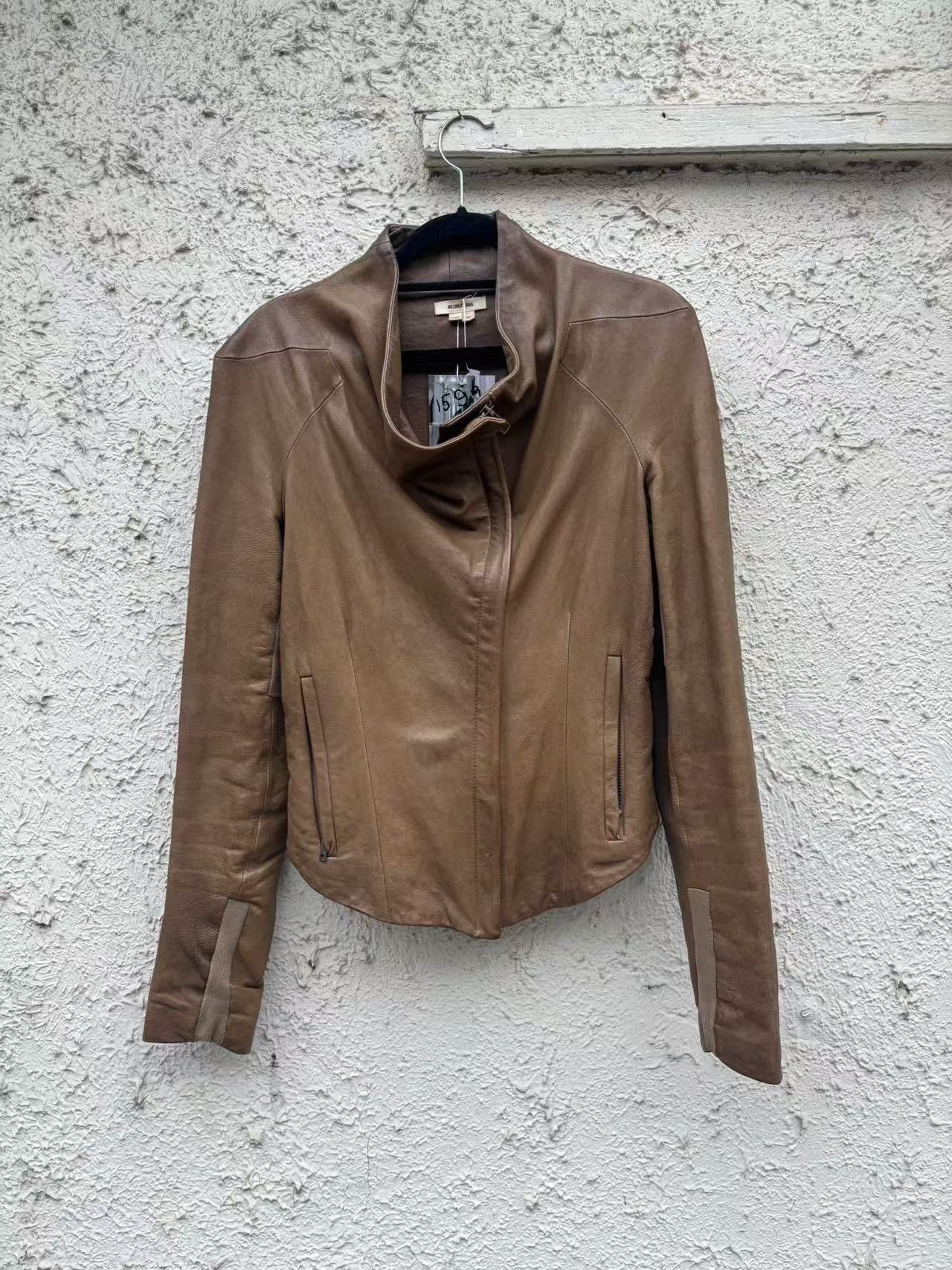 Helmut Lang helmut lang lambskin high neck collar leather jacket Size M / US 6-8 / IT 42-44 - 2 Thumbnail