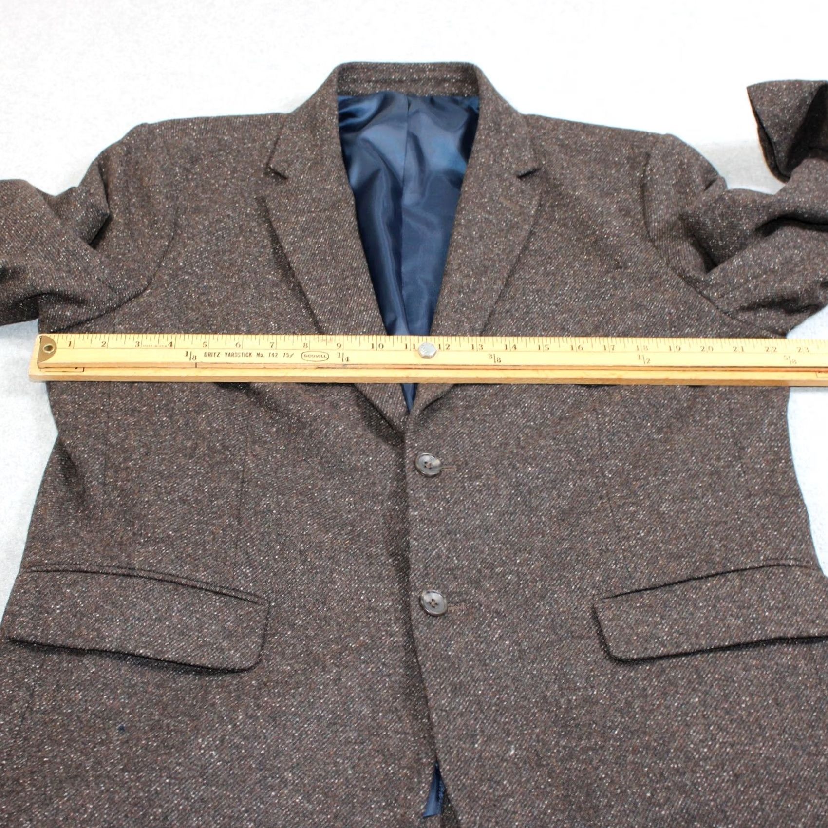 Gap VINTAGE Gap x David Hart Suit Men XL 36x32 Brown Herringbone Wool Tweed 2 Piece Heritage Size 46R - 7 Thumbnail