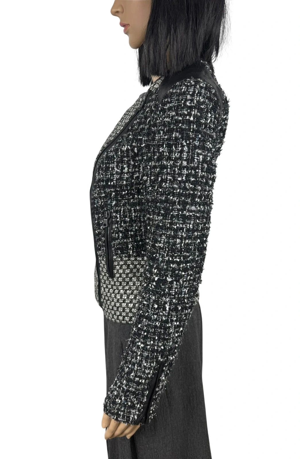 Armani Exchange Armani Exchange Tweed Wool Biker Jacket size XS Size XS / US 0-2 / IT 36-38 - 6 Thumbnail
