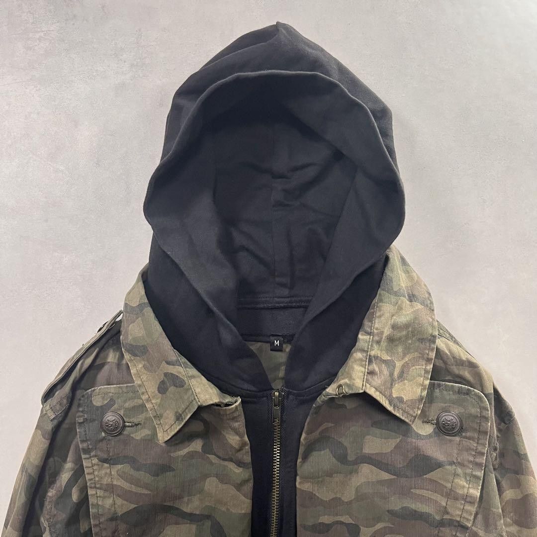 IN THE ATTIC Hooded Camo Napoleon Jacket M