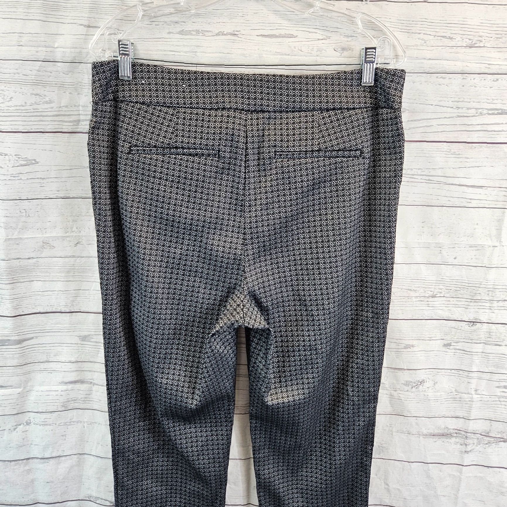 Vintage Chico's Womens Ankle Pants Sz 12 Black Geometric Pull On High Rise Pants Women 12 Black Geometric Ankle Chicos Womens Pants Size 34" / US 12 / IT 48 - 4 Thumbnail