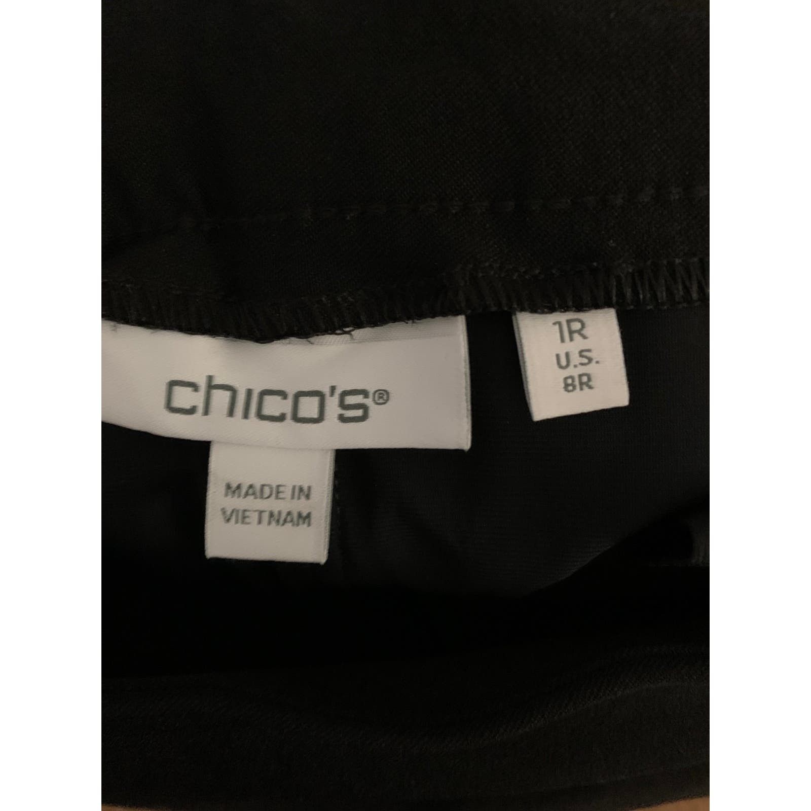 Chicos Chicos women size 8 Black Ankle Pants stretch Lace Trim Size 30" / US 8 / IT 44 - 7 Thumbnail