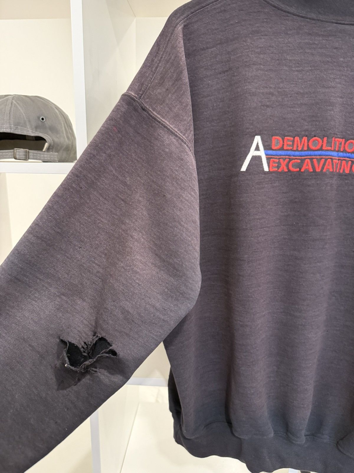 Vintage Thrashed and Faded Vintage Demolition Crewneck Size US L / EU 52-54 / 3 - 3 Thumbnail
