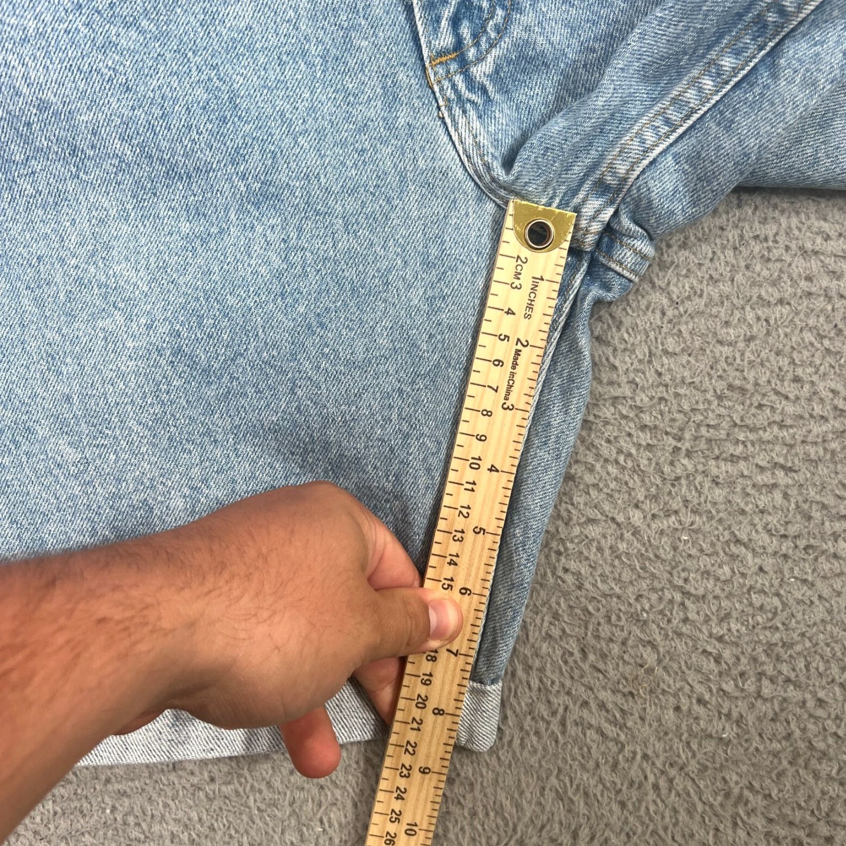 Wrangler Wrangler Bermuda Shorts Men's 34 Light Blue Denim Cut Off Jorts Grunge Outdoor USA Size US 34 / EU 50 - 2 Thumbnail