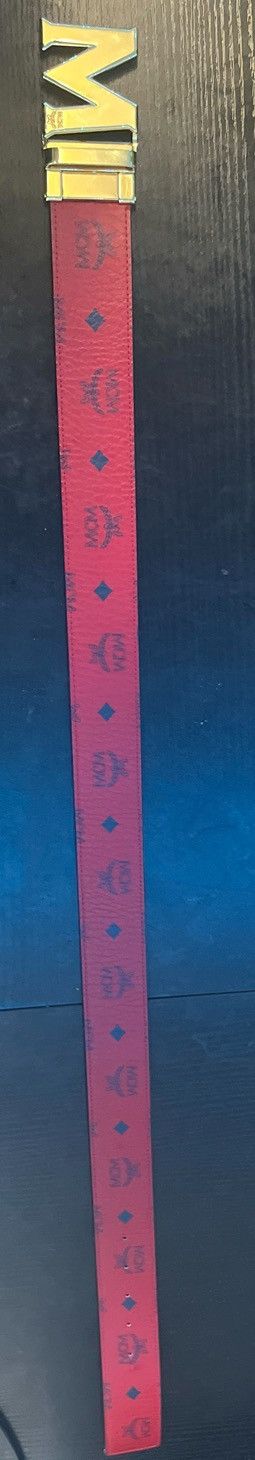 MCM × Vintage Reversible MCM Belt Candy Red Shiny Gold Size 28 - 3 Thumbnail