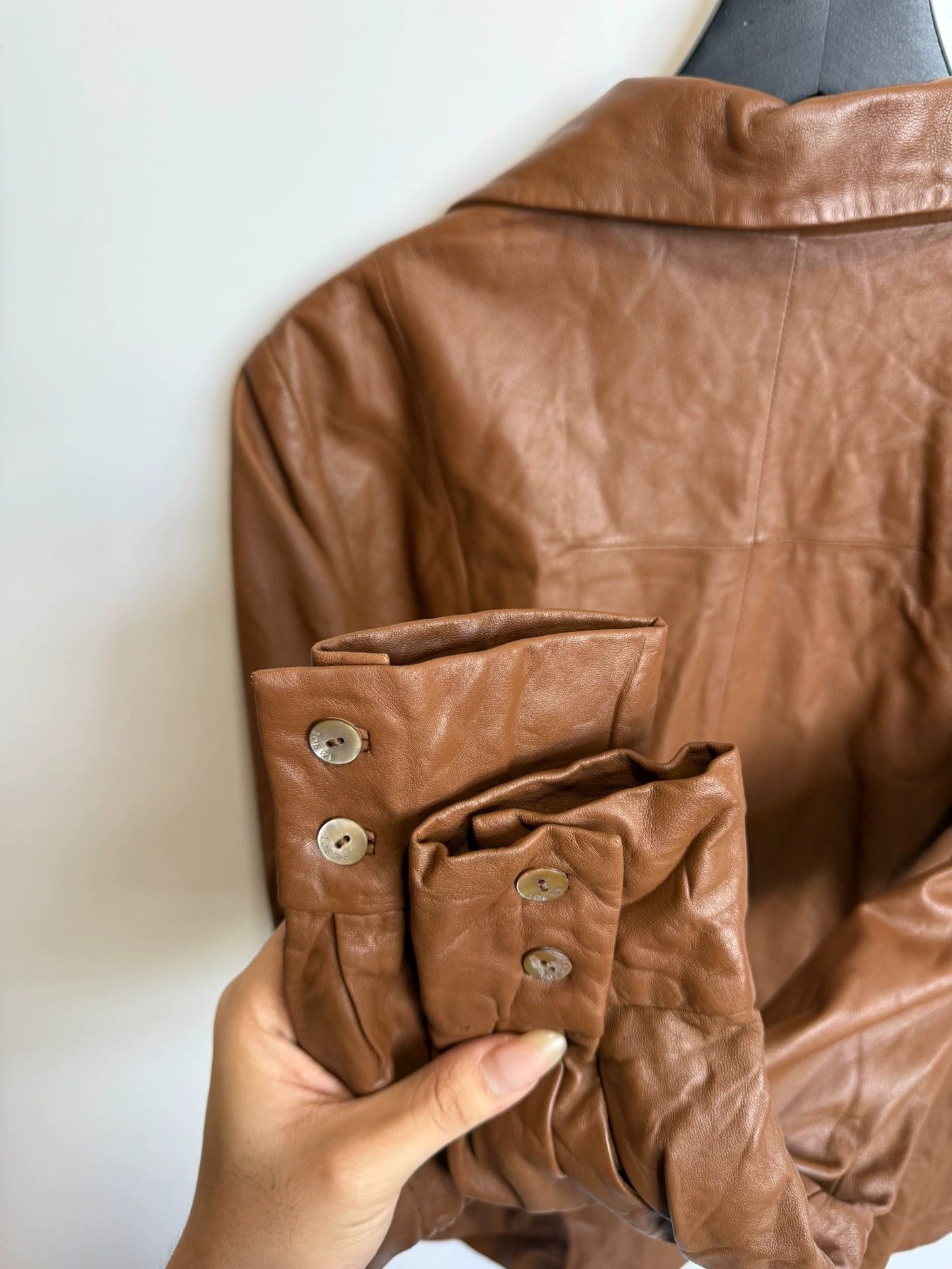 Loewe Loewe Brown Lambskin Leather Jacket - Size 38 Size S / US 4 / IT 40 - 4 Thumbnail