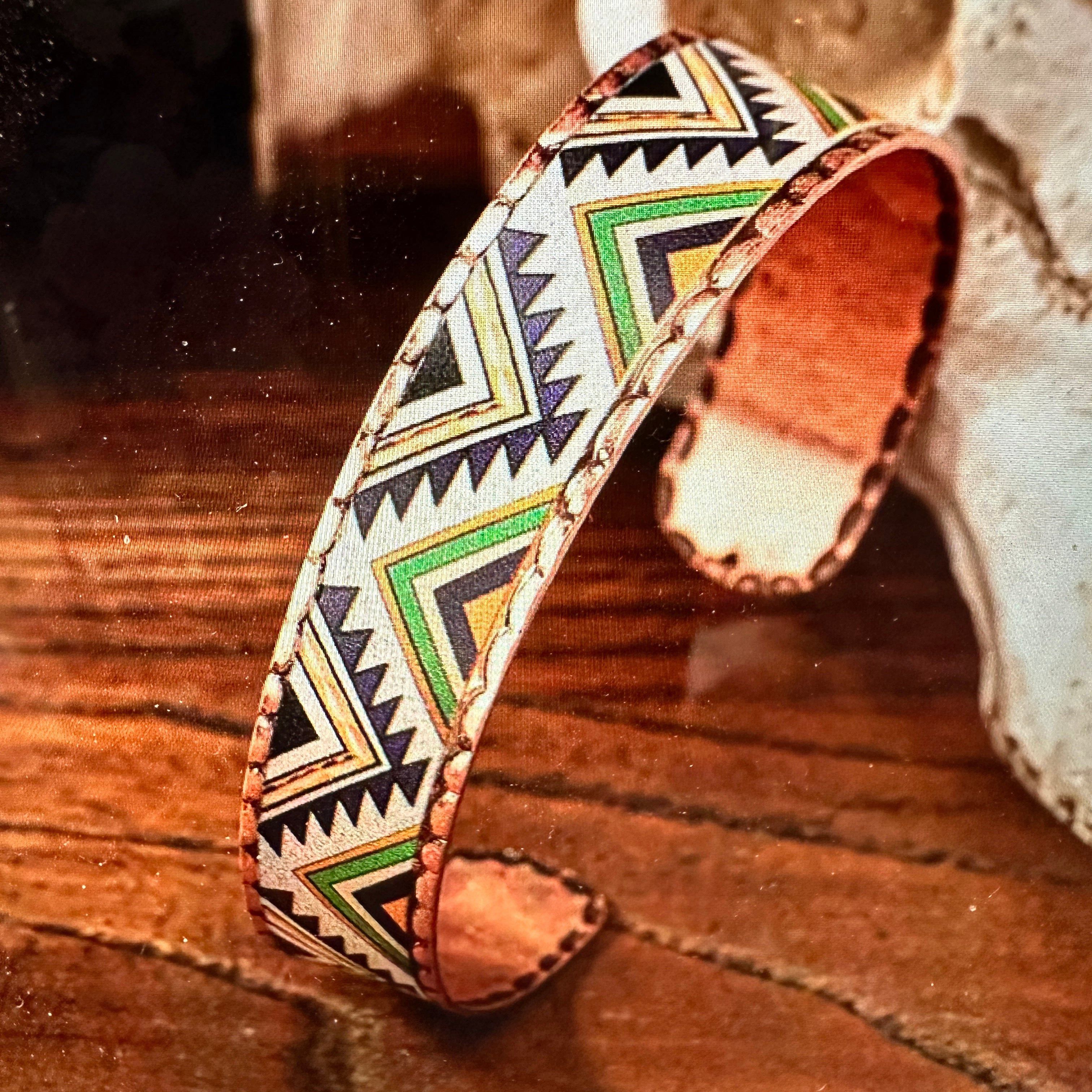 Other Handmade Boho Native American Aztek Copper Narrow Cuff Brace Size ONE SIZE - 1 Thumbnail