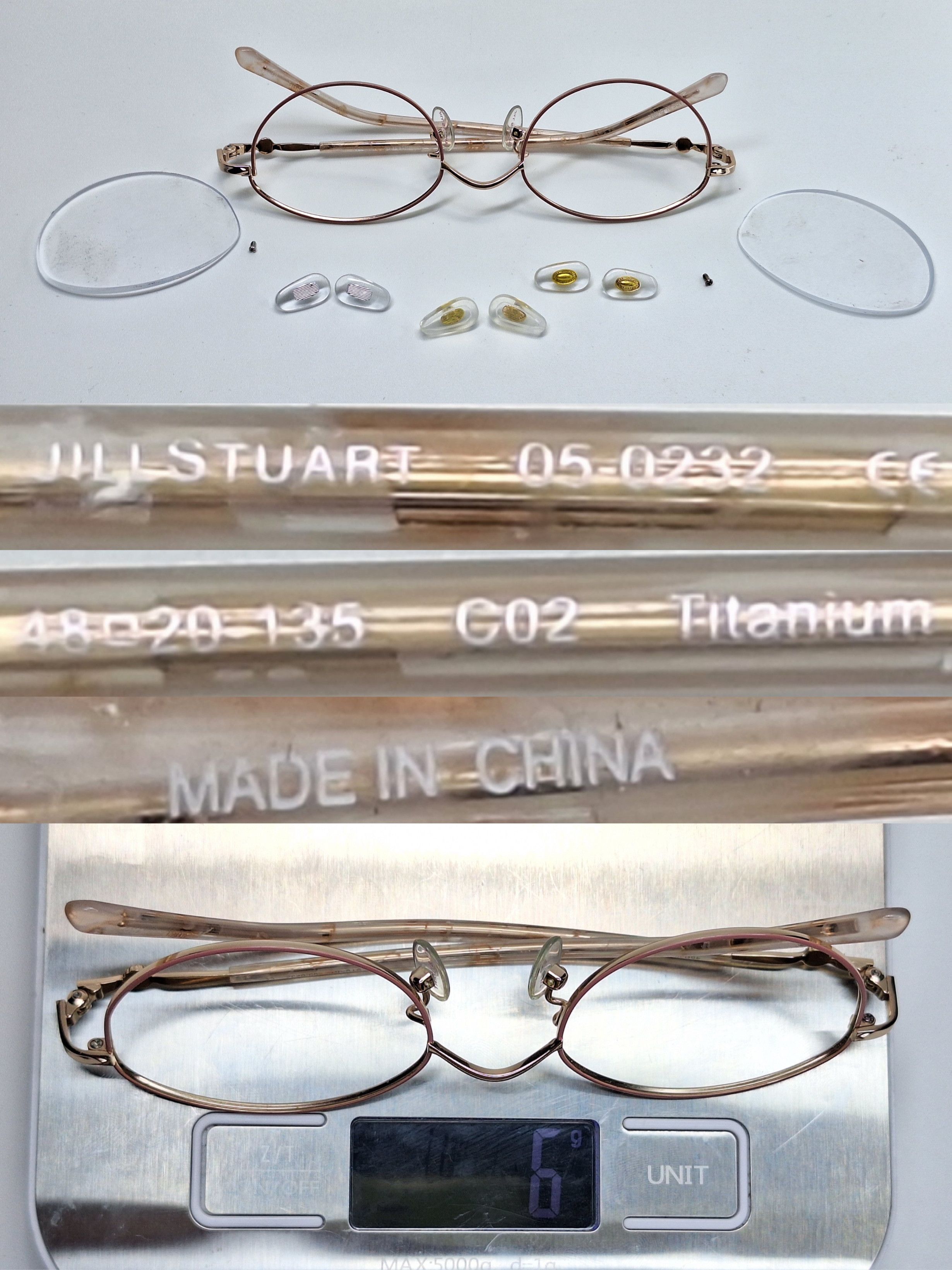 Jil Stuart Jill Stuart 05-0232 2022 Collection Titanium Eyeglass Frame Size ONE SIZE - 8 Thumbnail