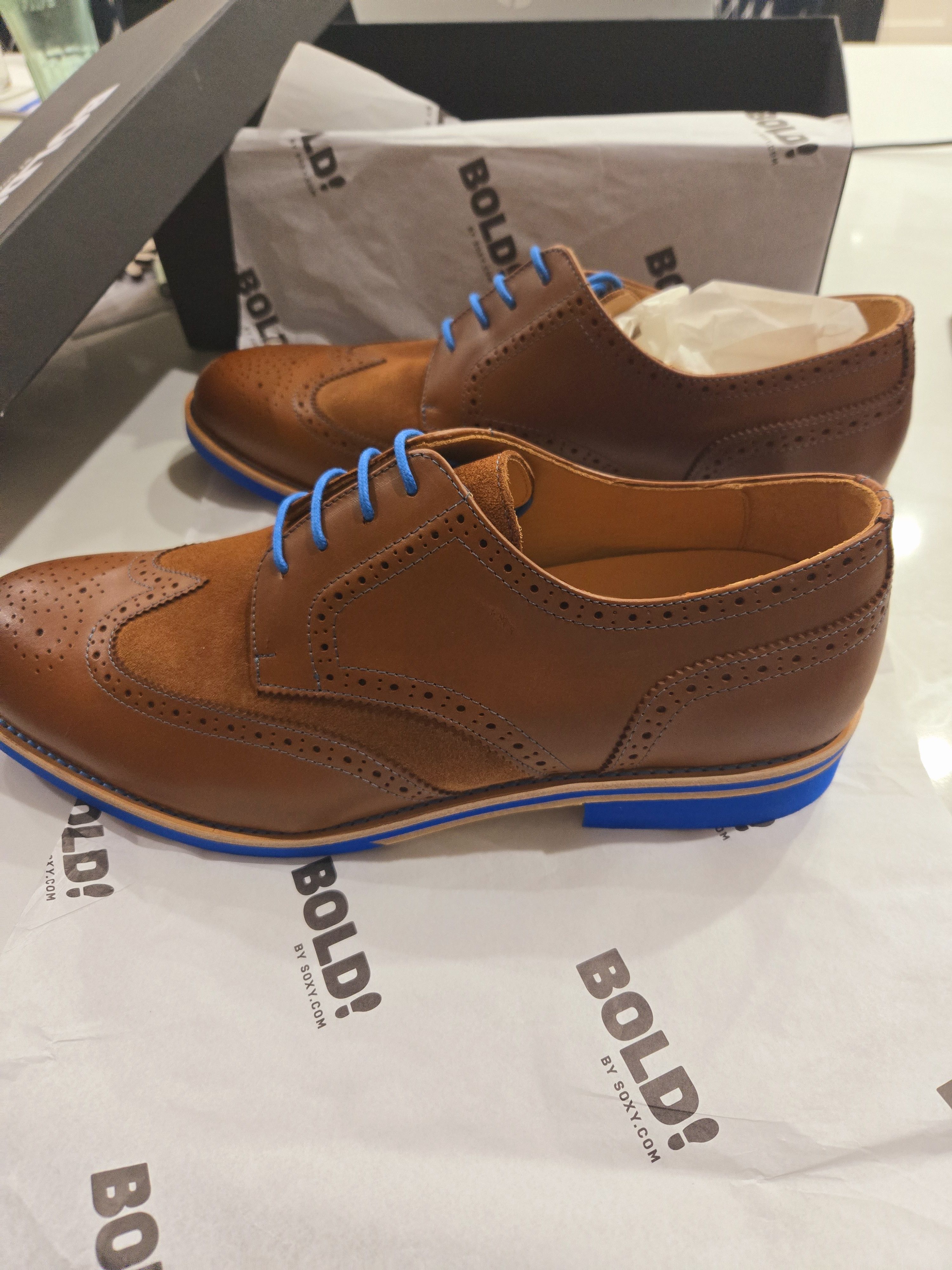Other Brand New Men's Bold Wingtips with blue Soles -S 14 Size US 14 / EU 47 - 7 Thumbnail