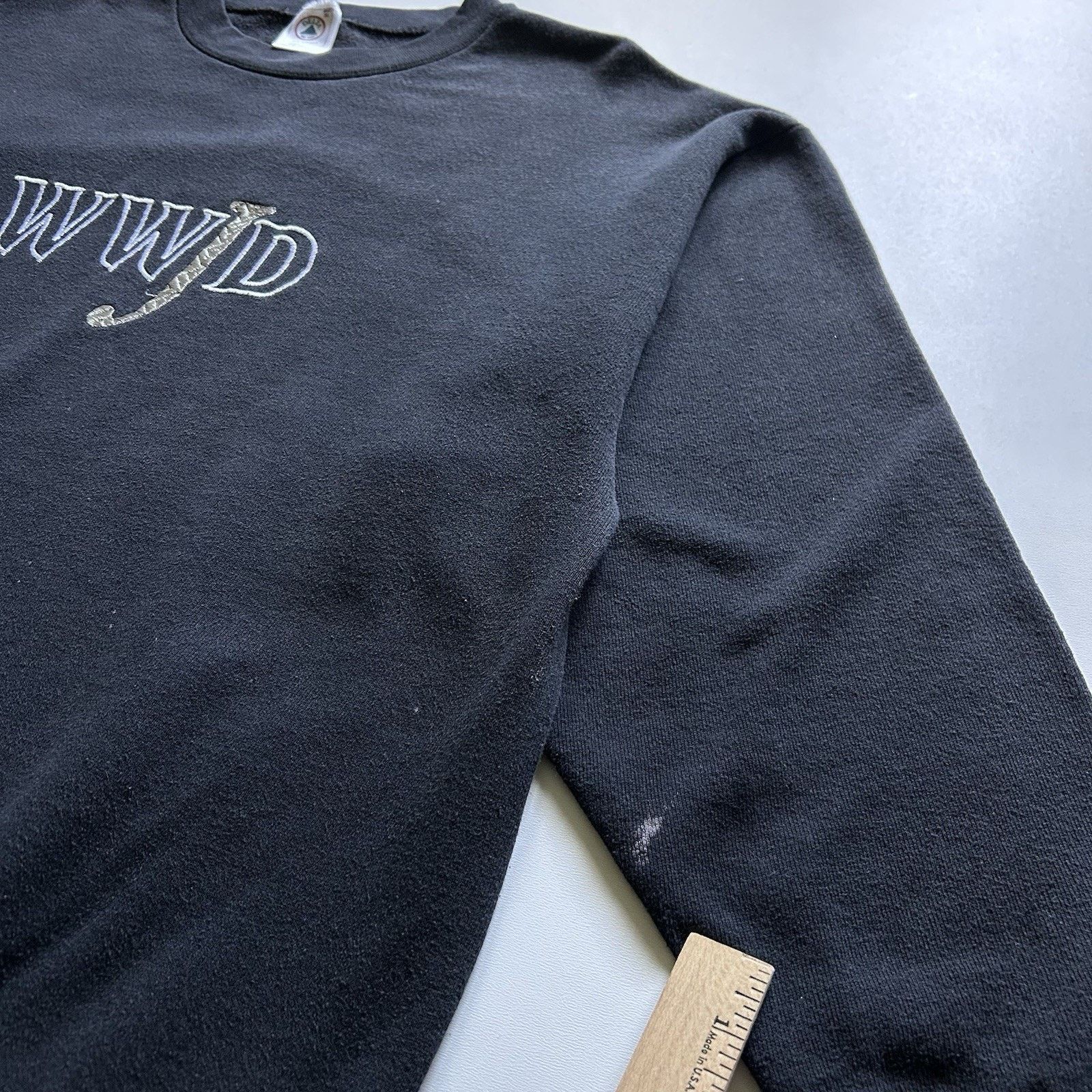 Delta Vintage WWJD Crewneck XL 90s What Would Jesus Graphic Faded Size US XL / EU 56 / 4 - 4 Thumbnail