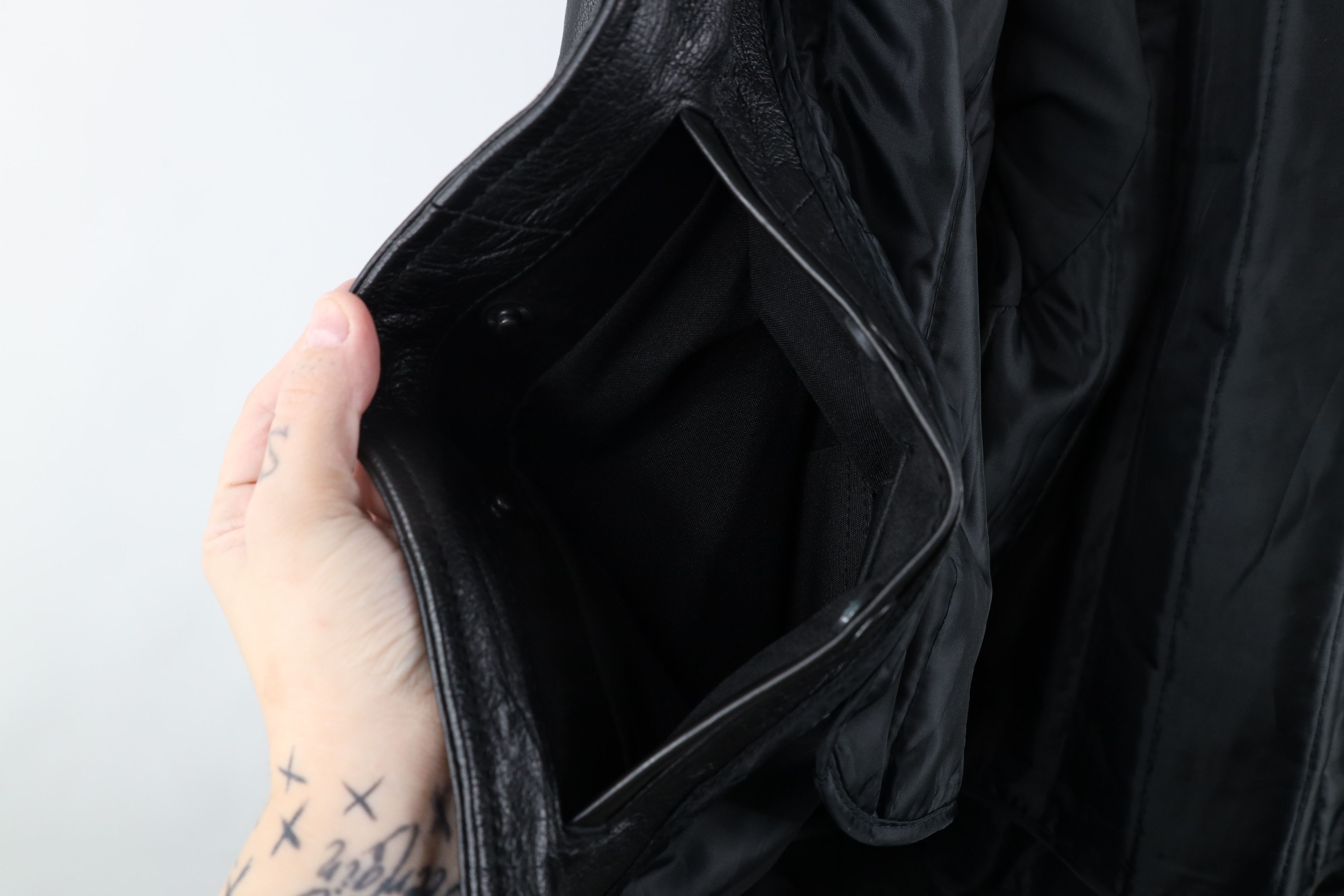 Vintage Vintage 90s Streetwear Lined Leather Motorcycle Jacket Size US L / EU 52-54 / 3 - 13 Thumbnail