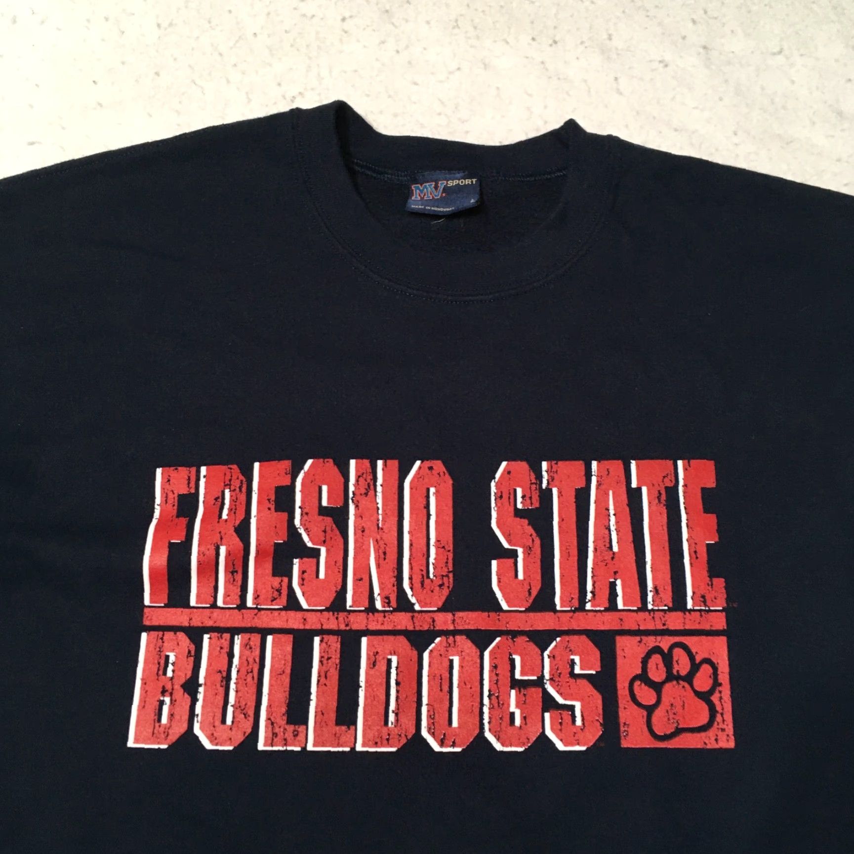 Vintage MV Sport Fresno State Sweatshirt Men L Navy Crew Neck University Bulldogs Shirt Pullover Black? Size US L / EU 52-54 / 3 - 2 Thumbnail