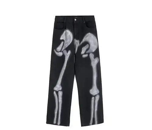 Japanese Brand × Vintage Skeleton denim jeans Size US 33 - 4 Thumbnail