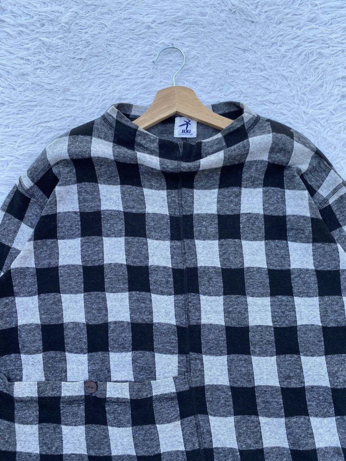 Issey Miyake Rare Vintage Hai Sporting Gear Checkered Flannel Sweater Size M / US 6-8 / IT 42-44 - 9 Thumbnail