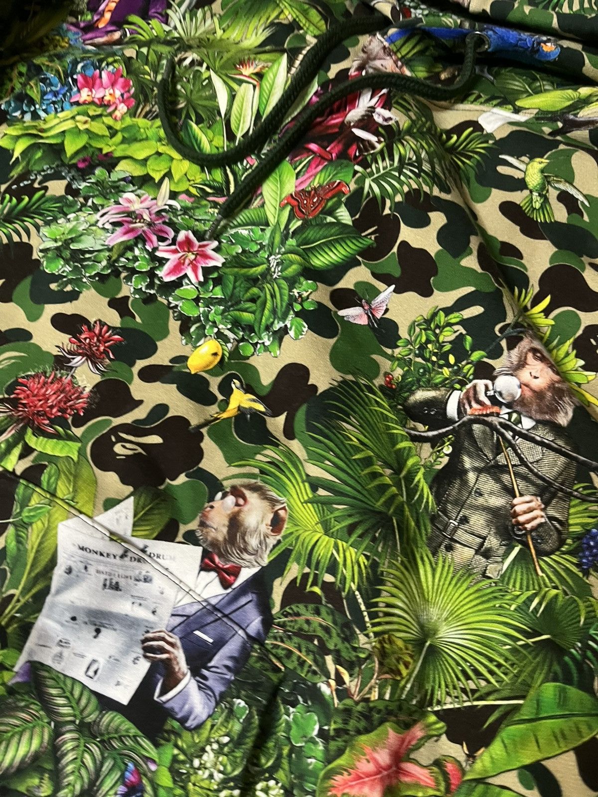 Bape A Bathing Ape X 47 Monkey ABC Green Camo Pullover Hoodie Size US M / EU 48-50 / 2 - 2 Thumbnail