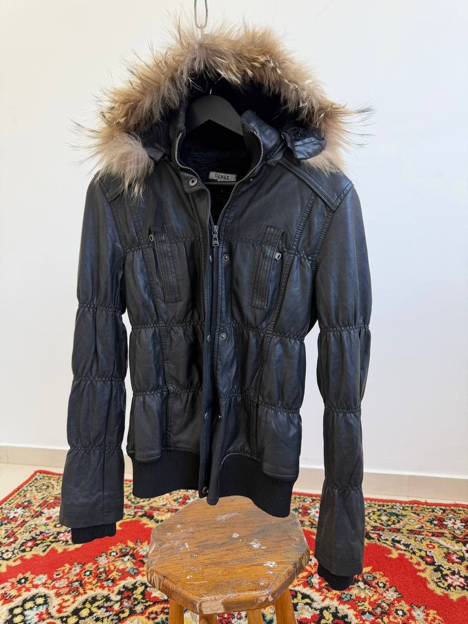 Japanese Brand Avant-Garde Hysteric Glamour Style Leather Fur Jacket Size US M / EU 48-50 / 2 - 1 Thumbnail