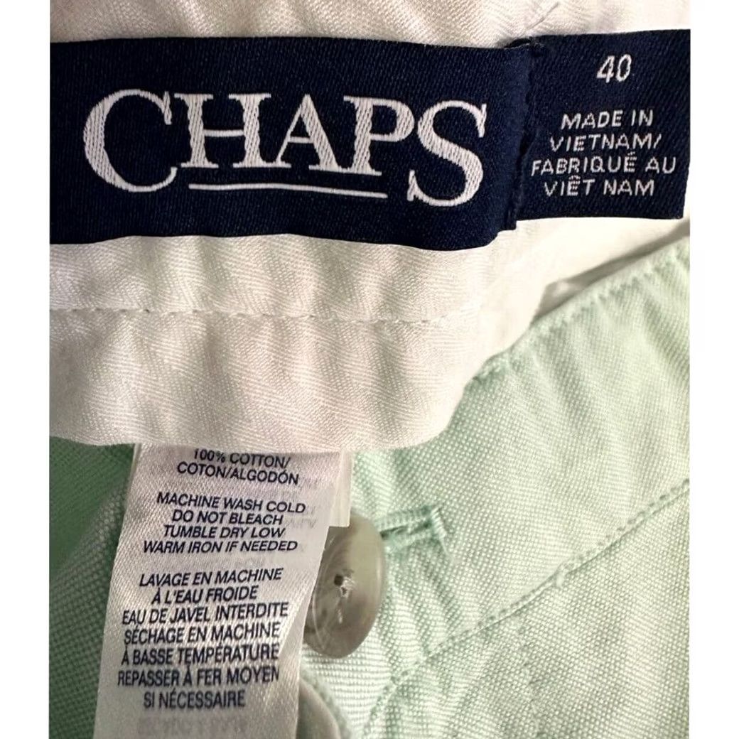 Chaps Chaps Shorts Men 40X10 Mint Green Oxford Cloth Khaki Chino Flat Front Pocket NEW Size US 40 / EU 56 - 3 Thumbnail
