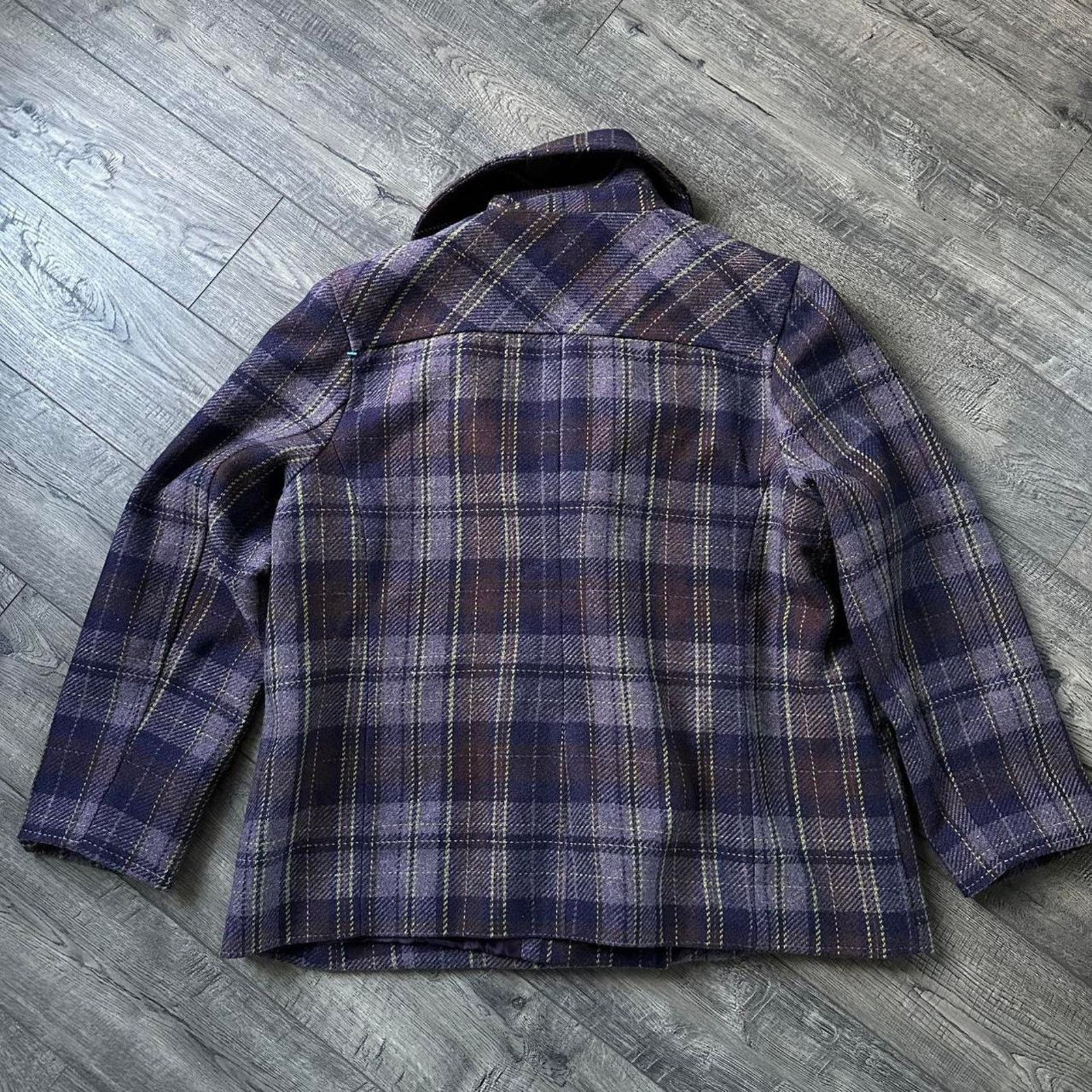 Vintage Vintage Y2K Purple Plaid Double Brest Peacoat Blazer Jacket Size XL / US 12-14 / IT 48-50 - 7 Thumbnail