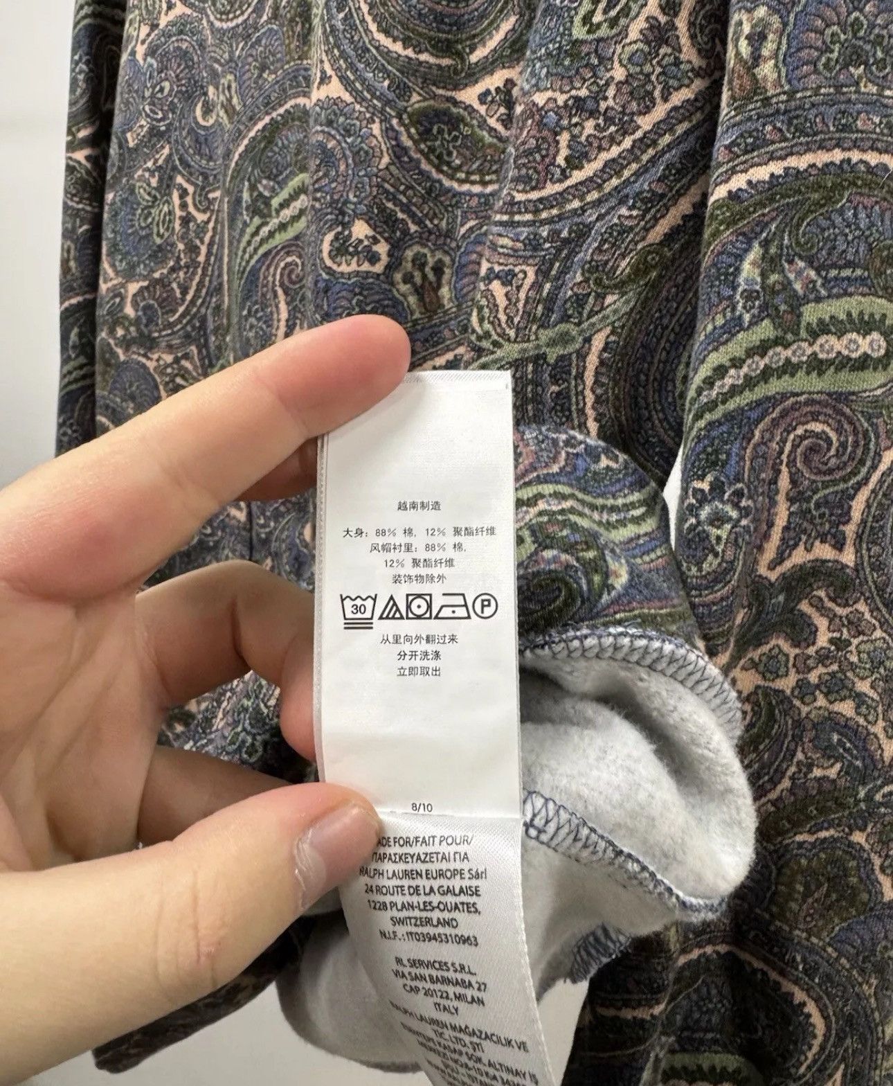 Polo Ralph Lauren × Ralph Lauren Polo Ralph Lauren Paisley Print Hoodie Fleece Men’s M Size Size US M / EU 48-50 / 2 - 8 Thumbnail