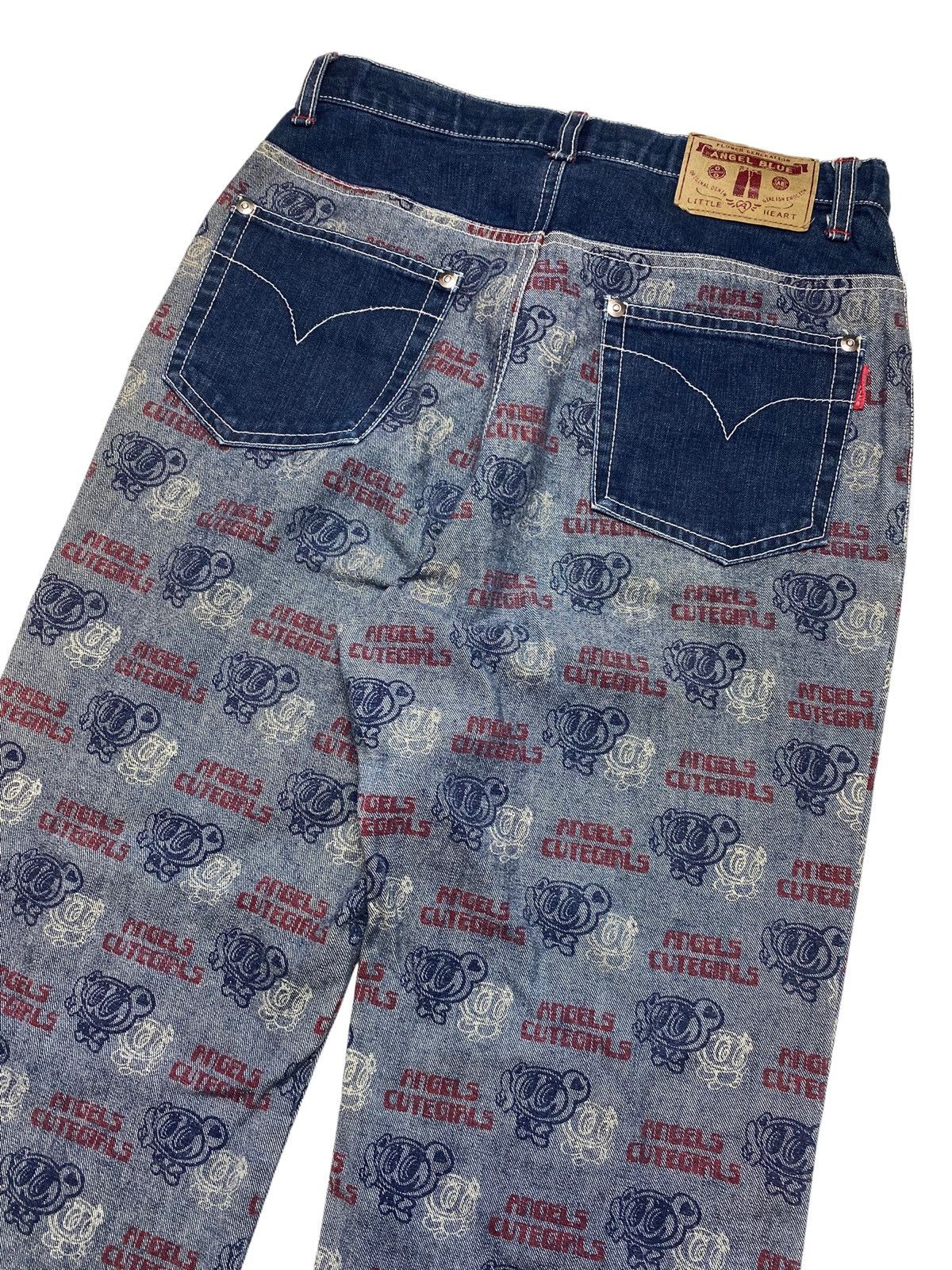 Angel Blue × Hysteric Glamour × Japanese Brand 2000s Angel Blue - Printed Outside Denim Pants Size US 28 / EU 44 - 5 Thumbnail