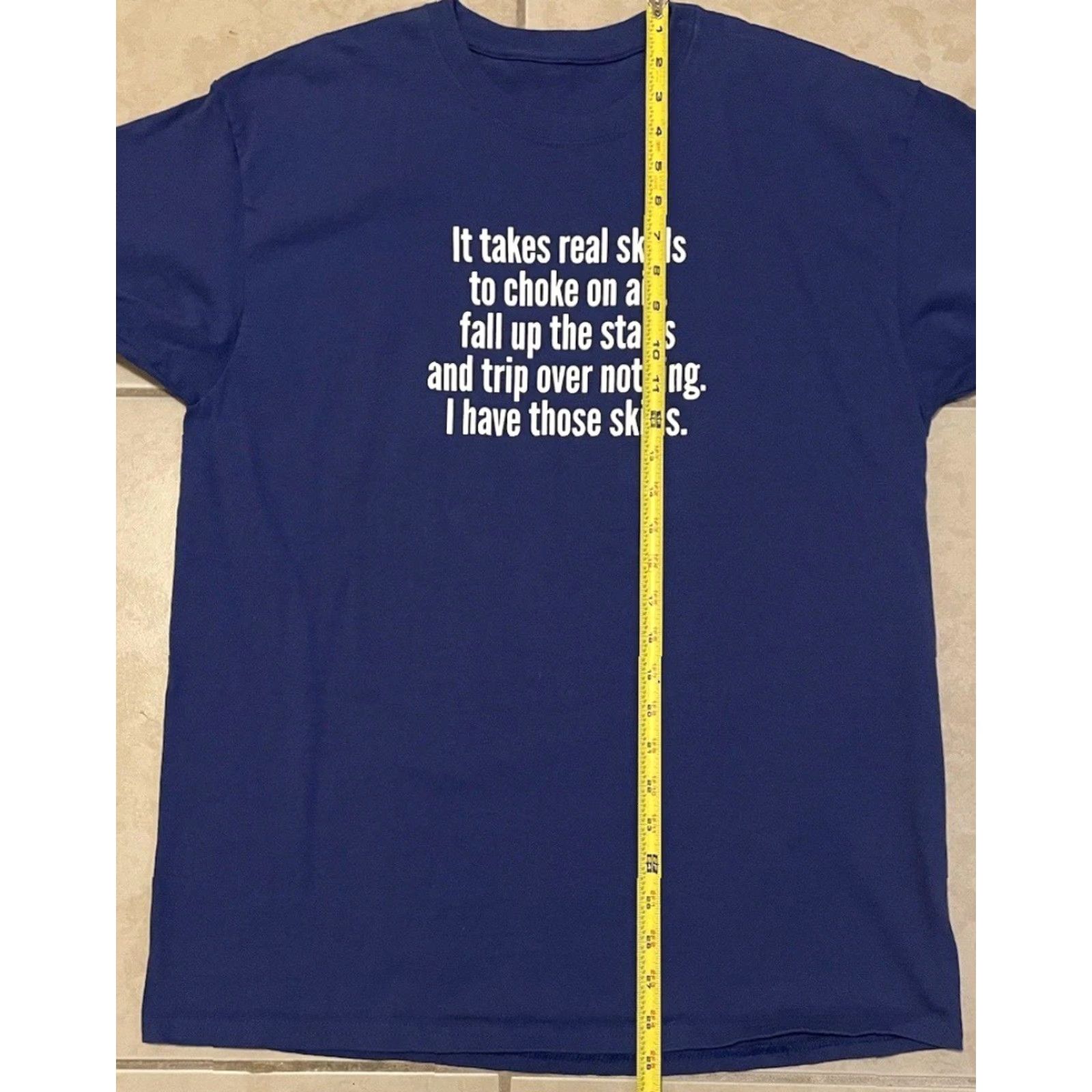 Vintage VINTAGE It Takes Skills To Choke On Air Shirt L Blue 80s Band Surf Grunge T-Shirt Mens Short Sleeve Graphic Joke Humor Sarcasm F1 Size US L / EU 52-54 / 3 - 6 Thumbnail