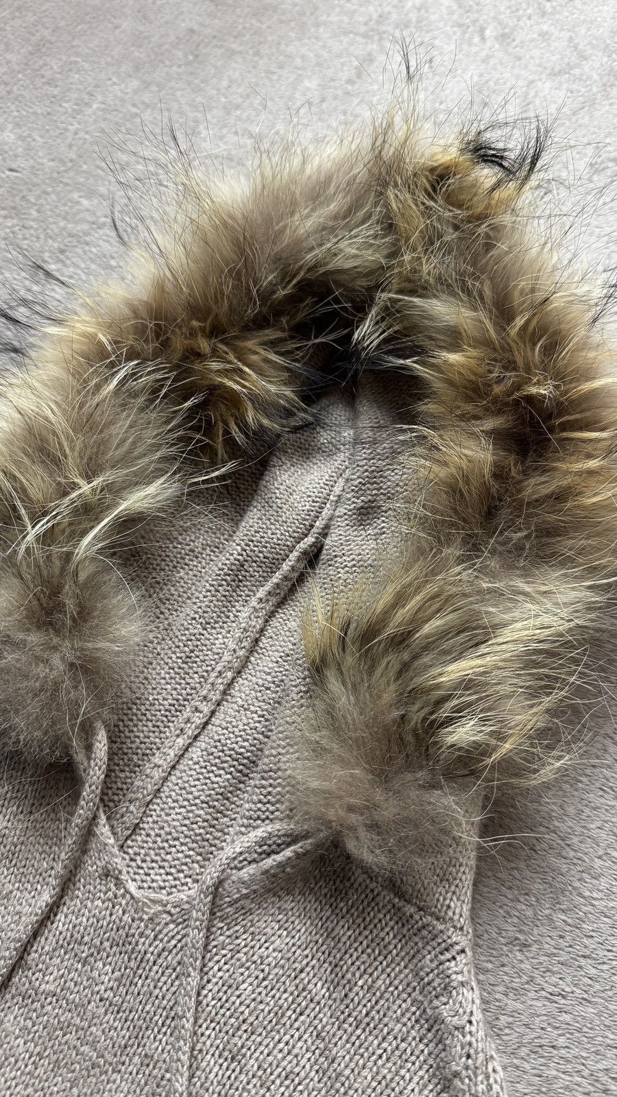 If Six Was Nine Real Fur Hood Knit Poncho ifsixwasnine CDG LGB goa angora Size US M / EU 48-50 / 2 - 4 Thumbnail