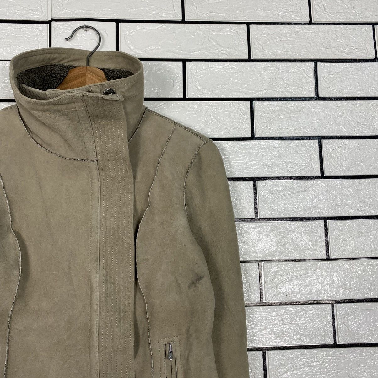 Issey Miyake 📌Cropped Biker Leather Jacket 7 Mamkind Double Collar Size US XS / EU 42 / 0 - 7 Thumbnail