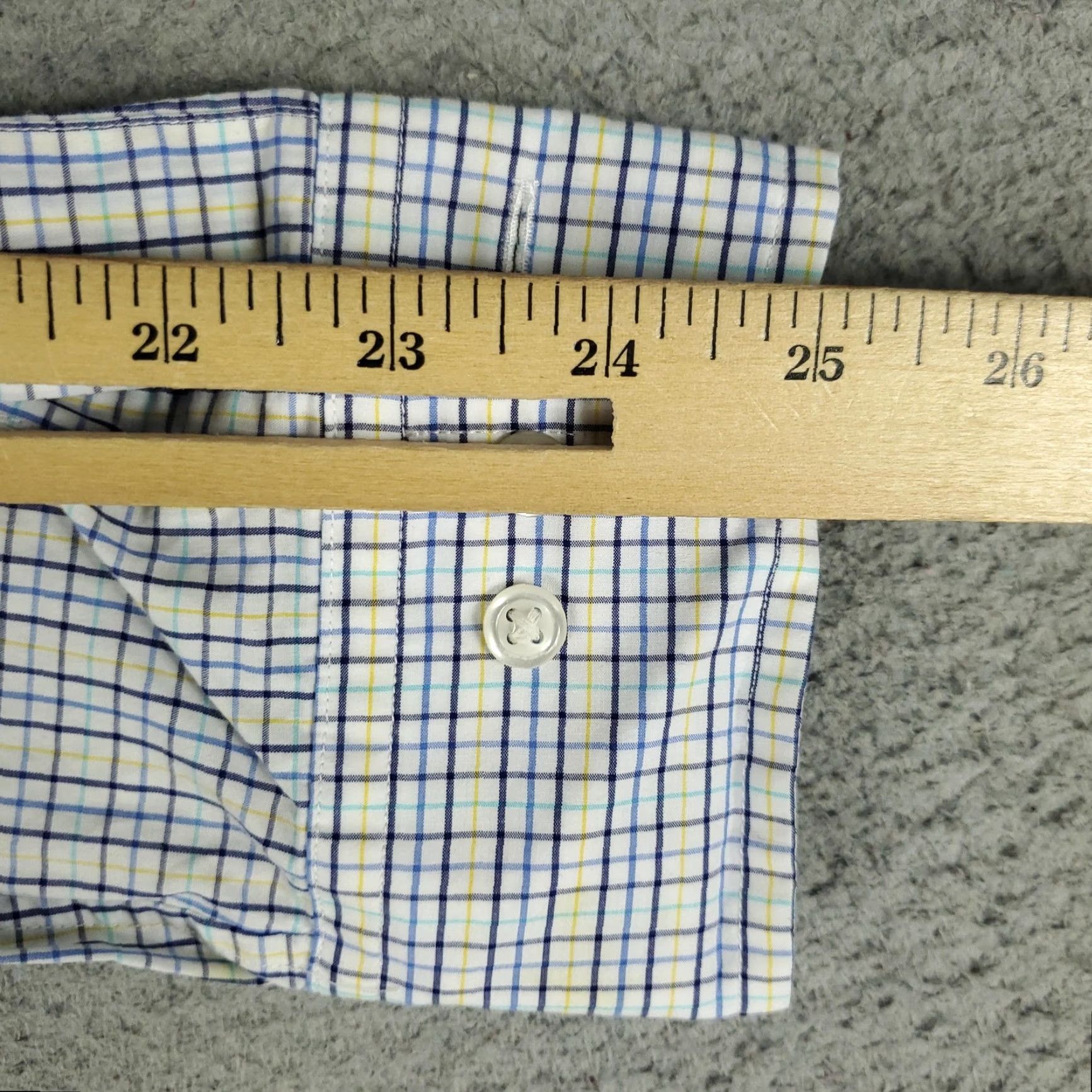 Ralph Lauren Ralph Lauren Men's Shirt Slim Fit Blue Yellow Plaid Long Sleeve Button-Up Cotton Size 40R - 7 Thumbnail
