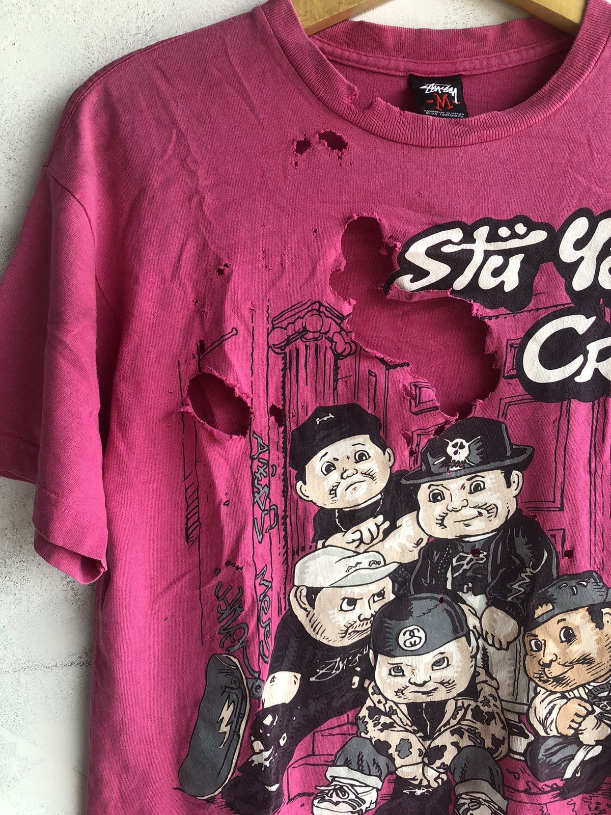 Stussy × Vintage Vintage Distressed 90s Stussy x Pound Tshirt Tee Size US M / EU 48-50 / 2 - 4 Thumbnail