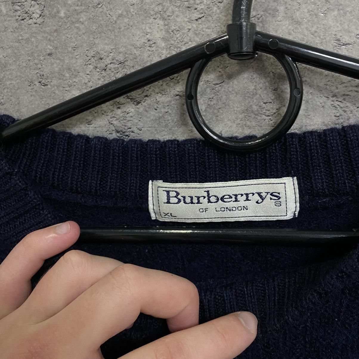 Burberry Vintage Burberrys Sweatshirt Embroidered Big Logo Wool Size US XL / EU 56 / 4 - 6 Thumbnail
