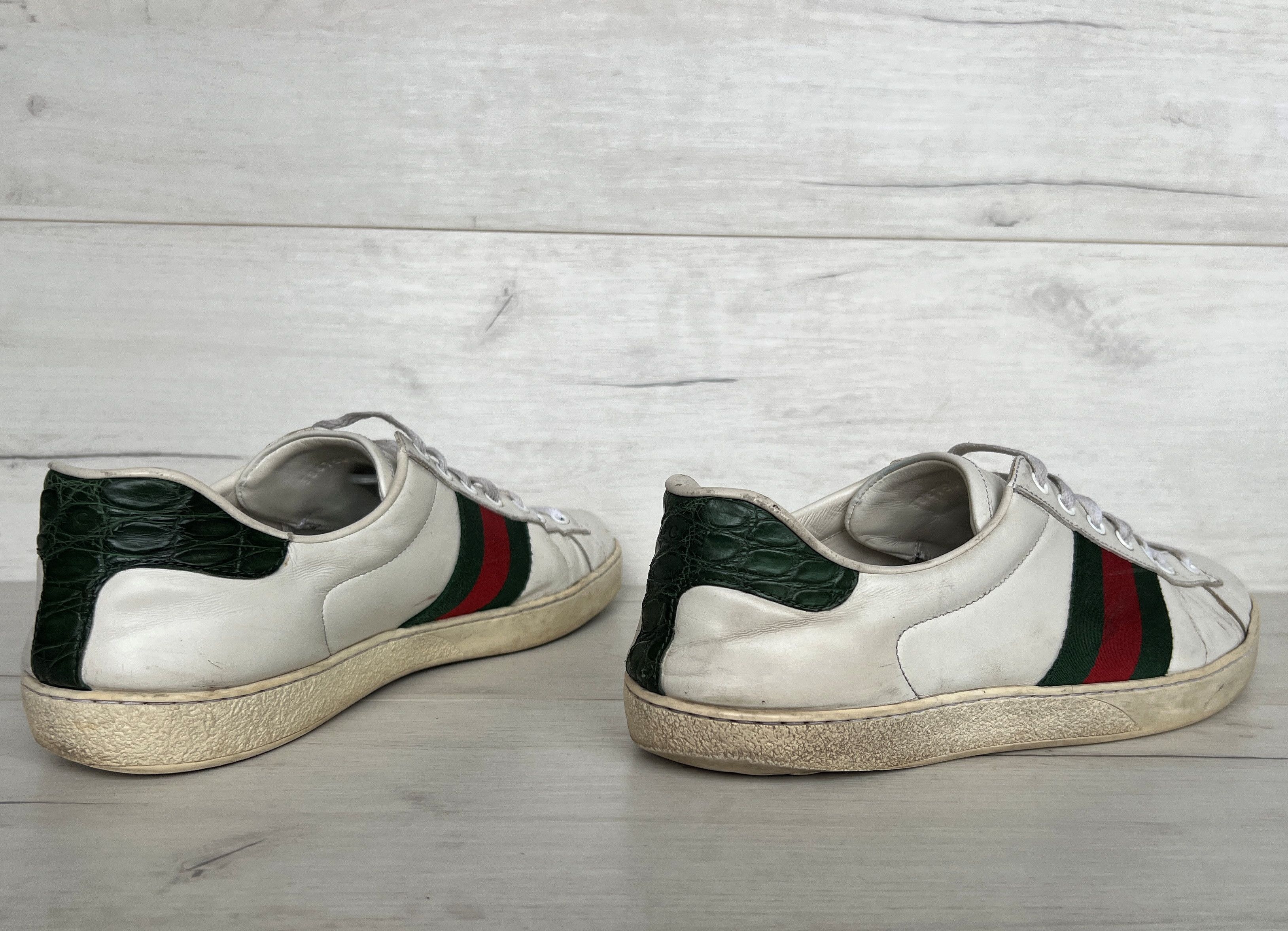 Gucci GUCCI ACE LEATHER LOW TRAINERS SNEAKERS Size US 11.5 / EU 44-45 - 2 Thumbnail