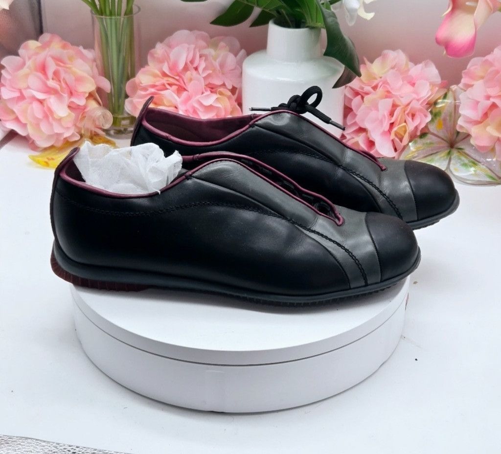 Prada Prada 3-1506 Gray Burgundy Sneakers Sz 9 fits 10 Italy Size US 8 / IT 38 - 9 Thumbnail