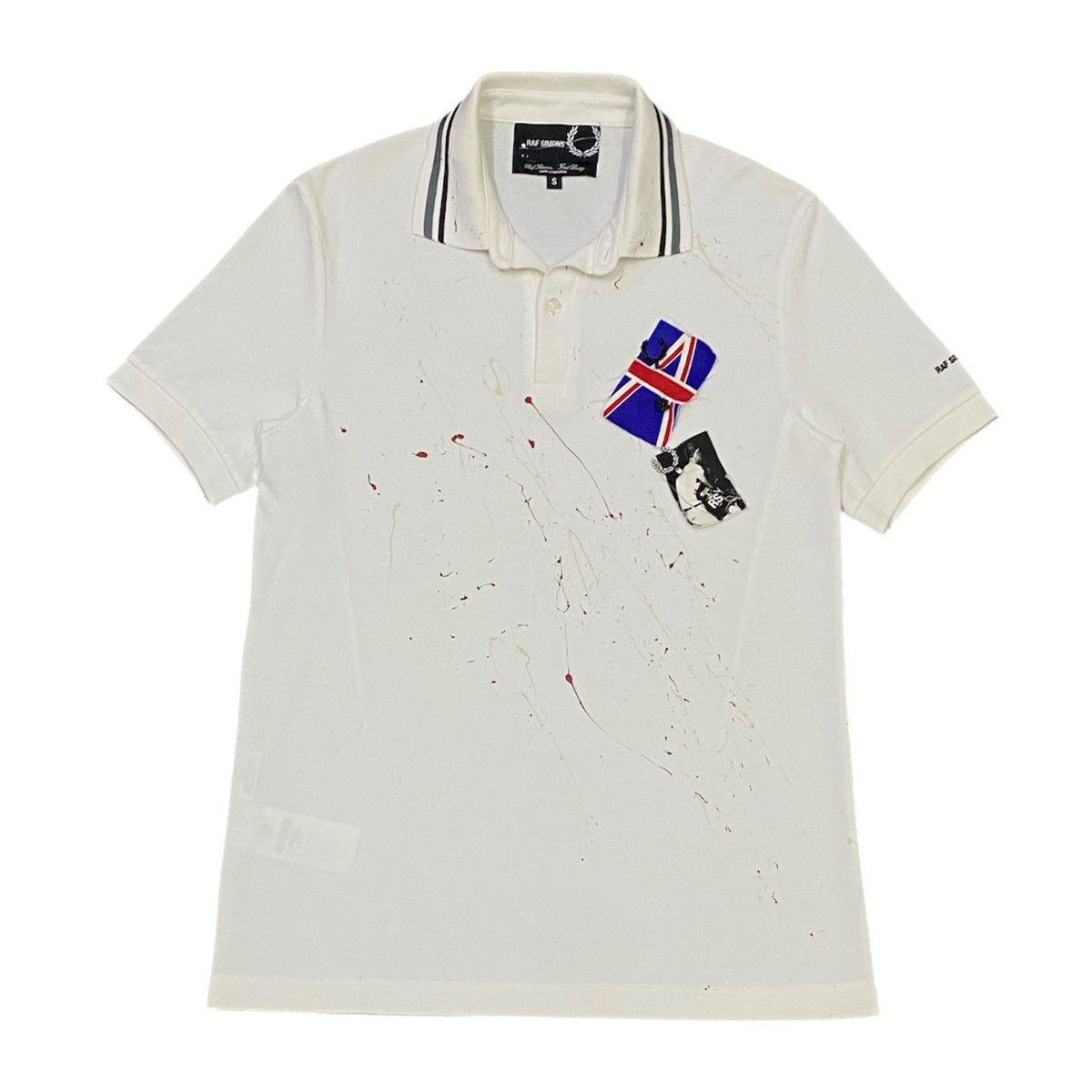 Fred Perry × Raf Simons Raf Simons x Fred Perry Anarchy Painted Polo Tee Size US S / EU 44-46 / 1 - 1 Thumbnail