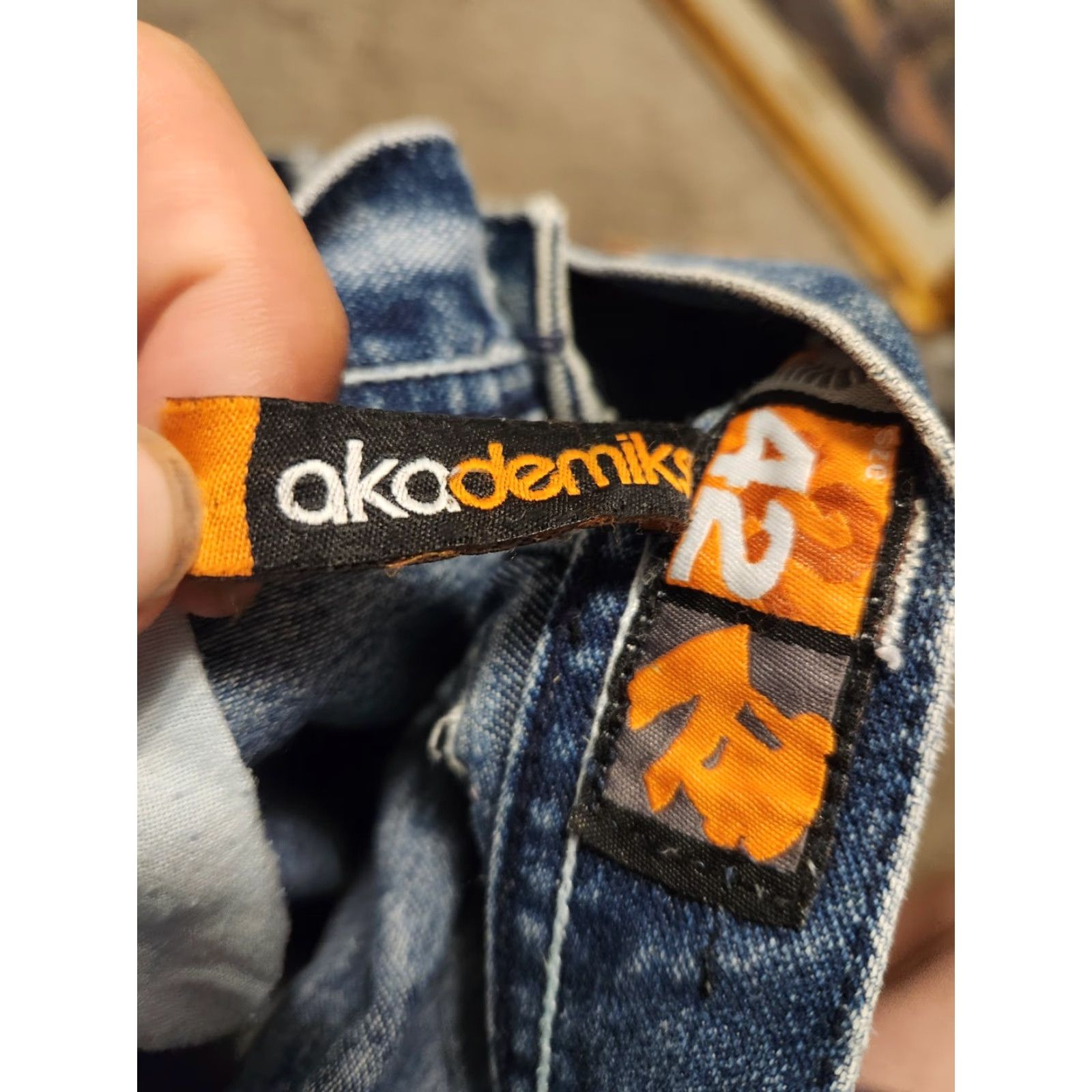 Akademiks VINTAGE Akademiks Jeans Men 42x32 Blue Denim Patches Skater Hip Hop Baggy Grunge Jeans Size US 42 / EU 58 - 3 Thumbnail