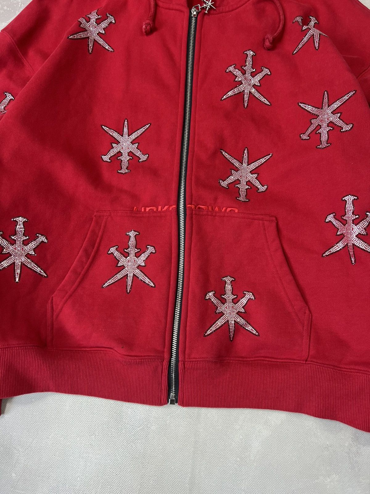Unknown London Unknown London Rheistones Baggy Heavy Zip Hoodie Size US M / EU 48-50 / 2 - 4 Thumbnail