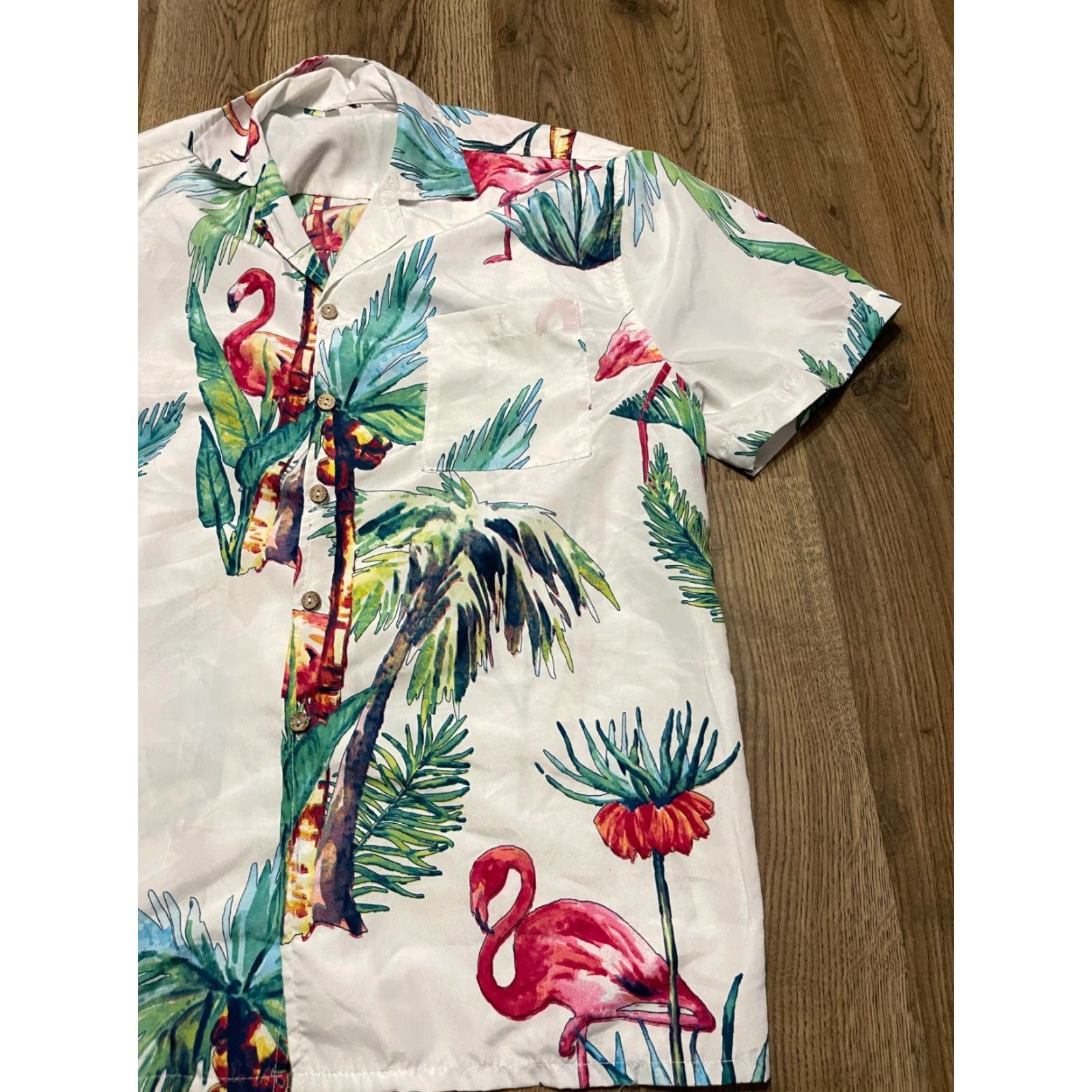 Vintage Amphibious Outfitters Shirt Men's Medium White Palm Trees Button Up Shirt Size US M / EU 48-50 / 2 - 4 Thumbnail