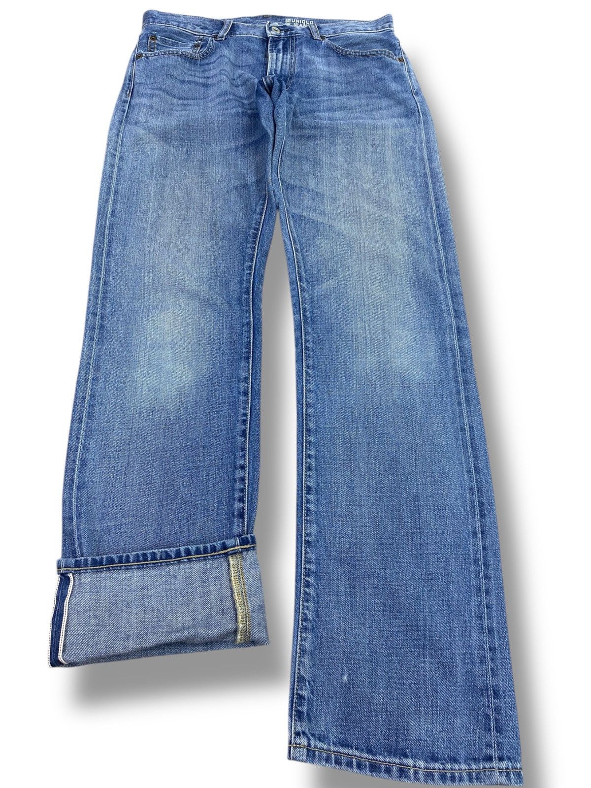 Uniqlo Uniqlo X Selvage Light Blue Wash Style Straight Leg Jeans Size US 32 / EU 48 - 1 Thumbnail
