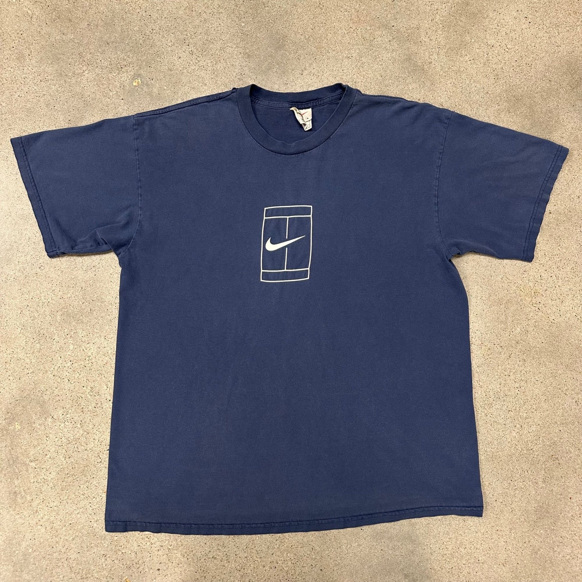 Nike × Vintage Vintage 90s Nike Tennis Court Graphic Shirt | Grailed