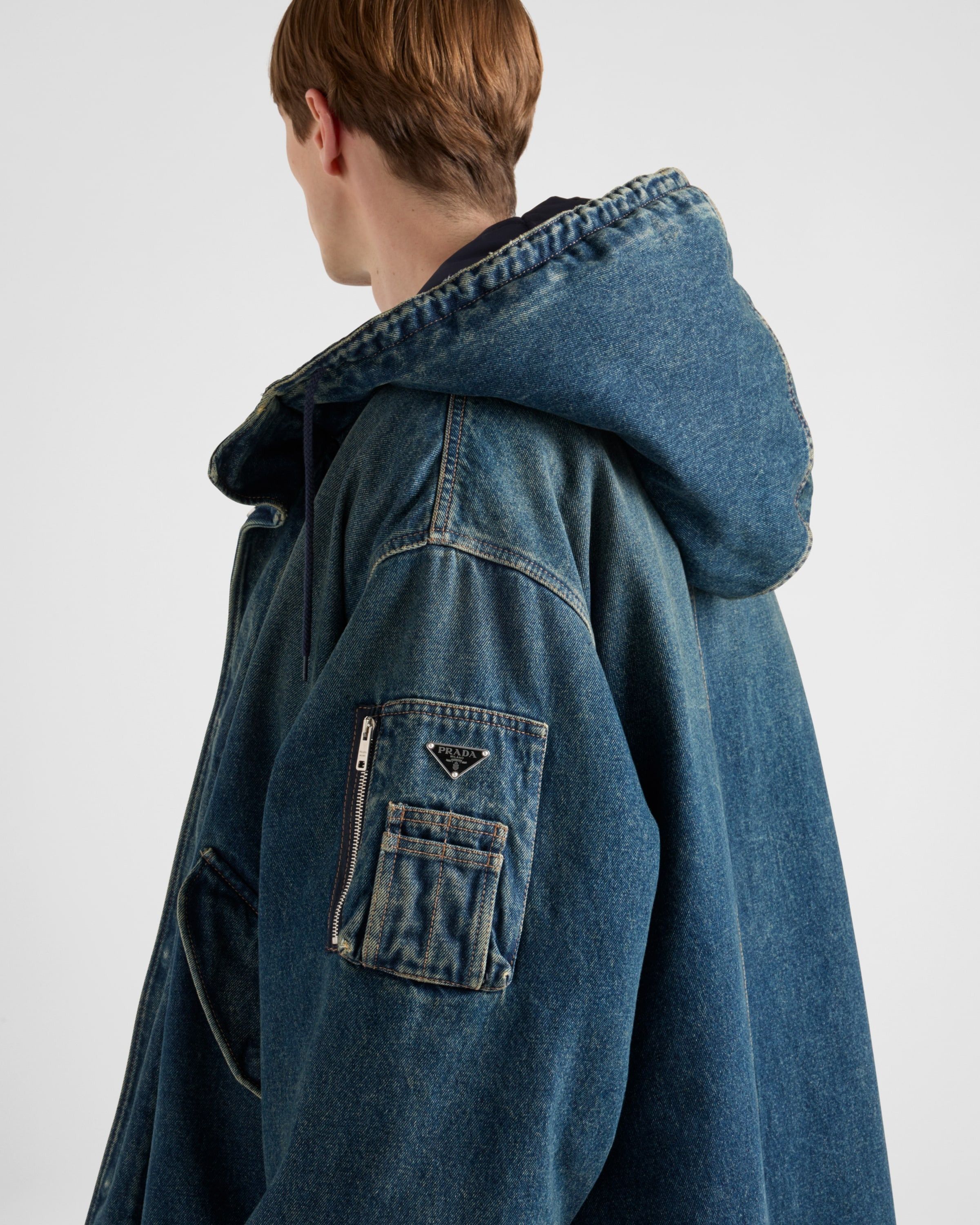 Prada o1bcso1str1025 Padded Denim Jacket in Blue Size US S / EU 44-46 / 1 - 3 Thumbnail
