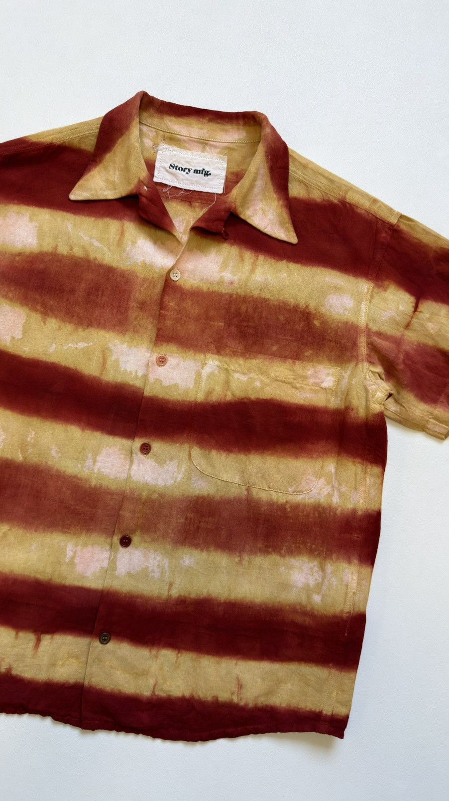 Story Mfg. ‘Fire Tie Dye’ Striped Boxy Shirt Size US S / EU 44-46 / 1 - 5 Thumbnail