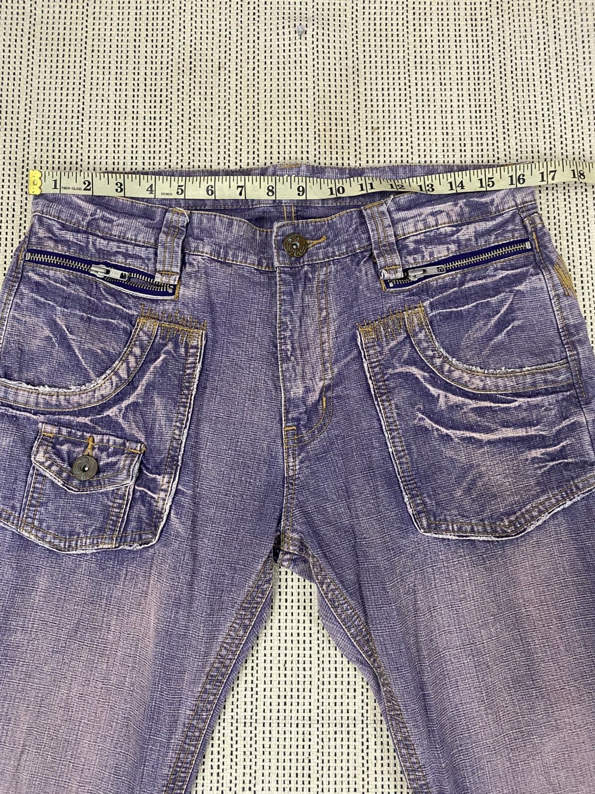 If Six Was Nine Back Number Vintage Wash Bootcut Denim Jeans Distressed Fade Size US 33 - 9 Thumbnail