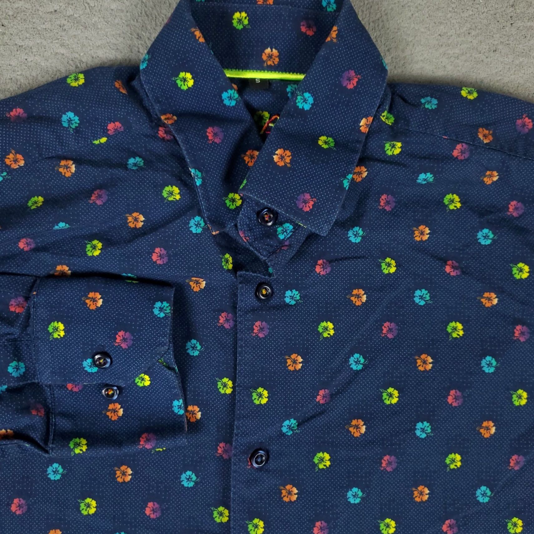 Luchiano Visconti Luchiano Visconti Shirt Mens Size Small Blue Floral Casual Button Up Long Sleeve Size US S / EU 44-46 / 1 - 2 Thumbnail