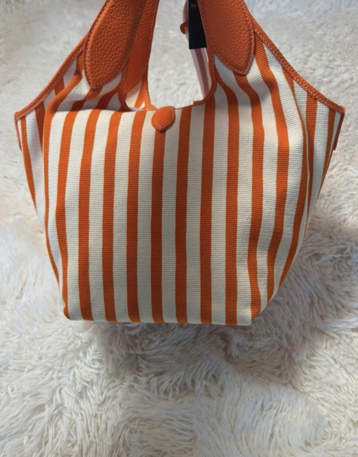 Ralph Lauren Ralph Lauren Polo Play Women Leather Bag Orange Striped New Size ONE SIZE - 4 Thumbnail