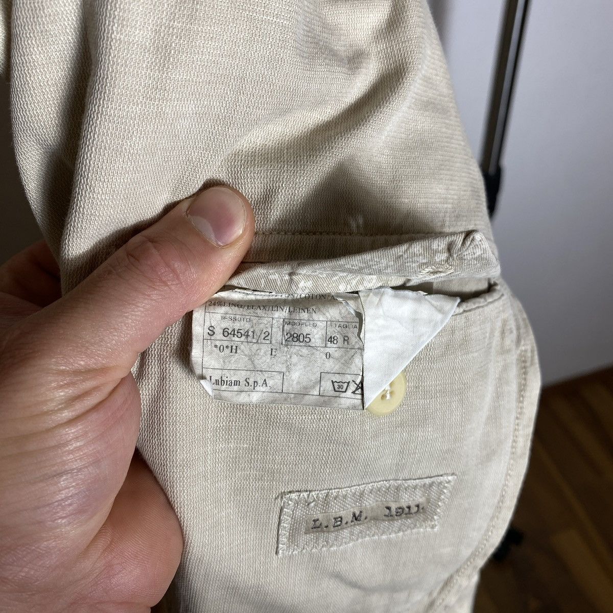 L.B.M. 1911 Cotton and Linen Blazer L.B.M 1911 Cream Size 48R - 5 Thumbnail