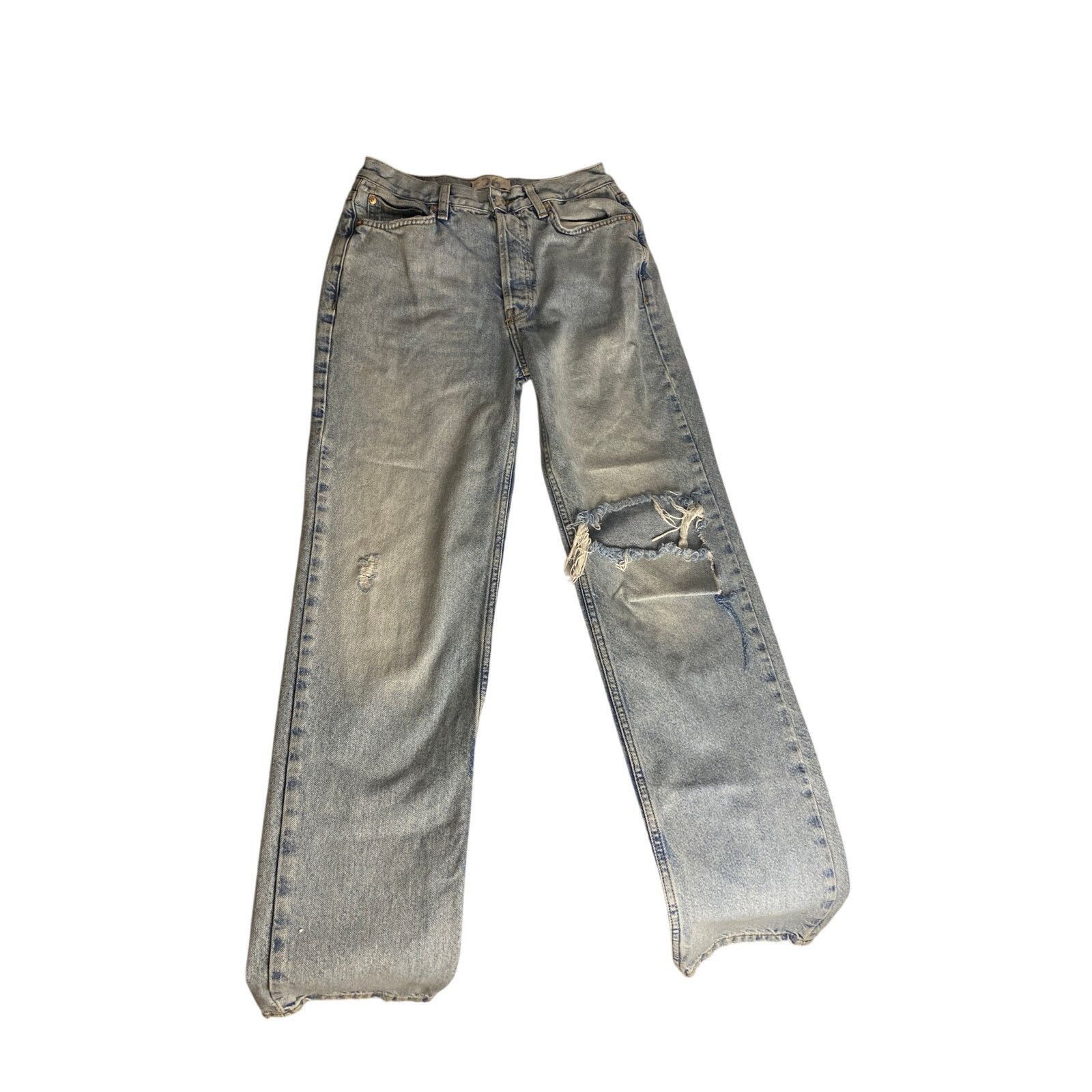 Other Free People We The Free Distressed Straight Leg Jeans 26 Size 26" / US 2 / IT 38 - 2 Thumbnail
